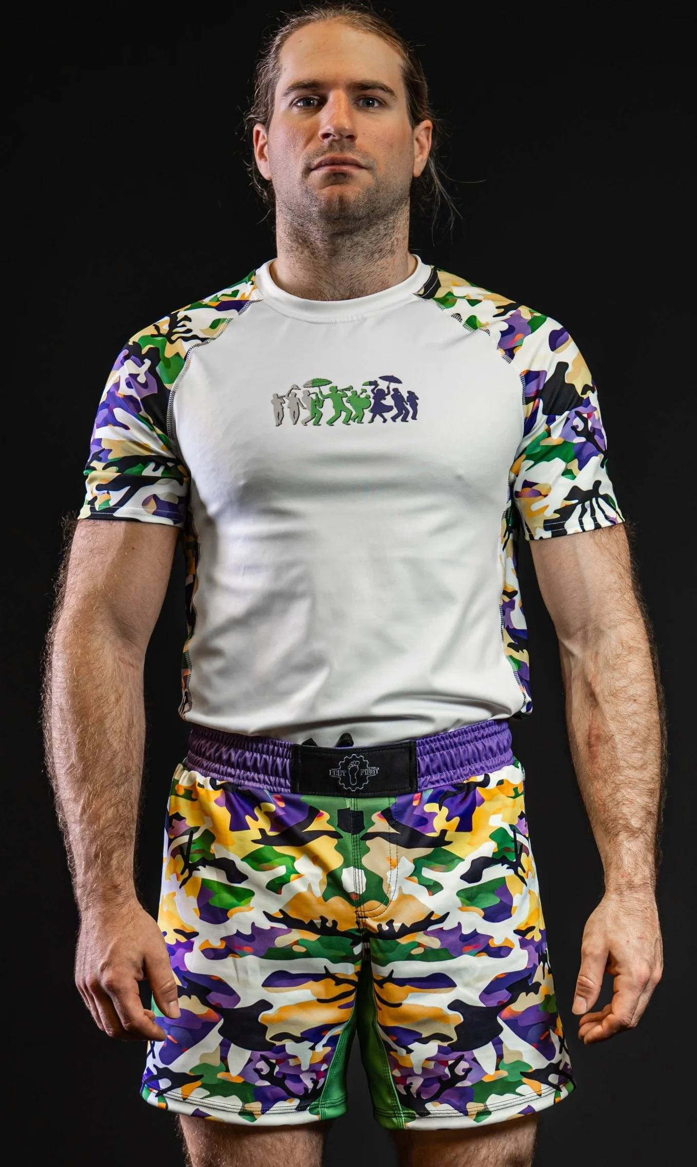 Mardi Gras Camo men’s rash guard