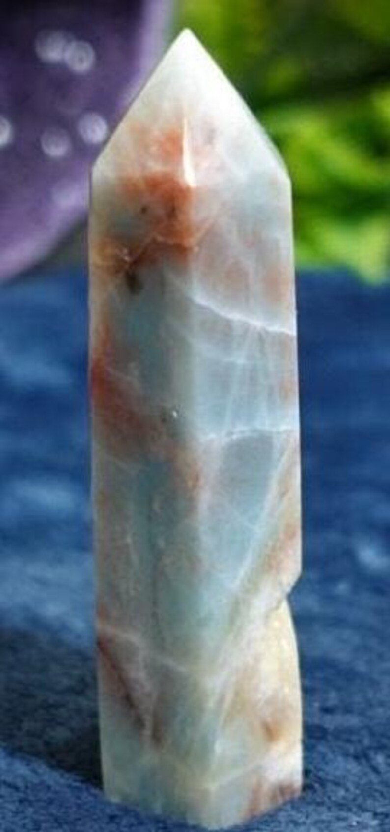 Caribbean Calcite Druzy Tower - Caribbean Calcite Tower - enhancing telepathy and communication. 2.jpg