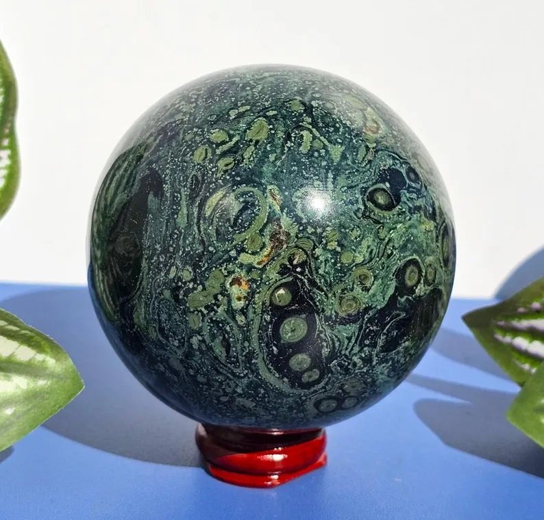 Large 1.5 LBS - Kambaba Sphere - 78mm - Kambaba Jasper Sphere - balances yin and yang 4.jpg