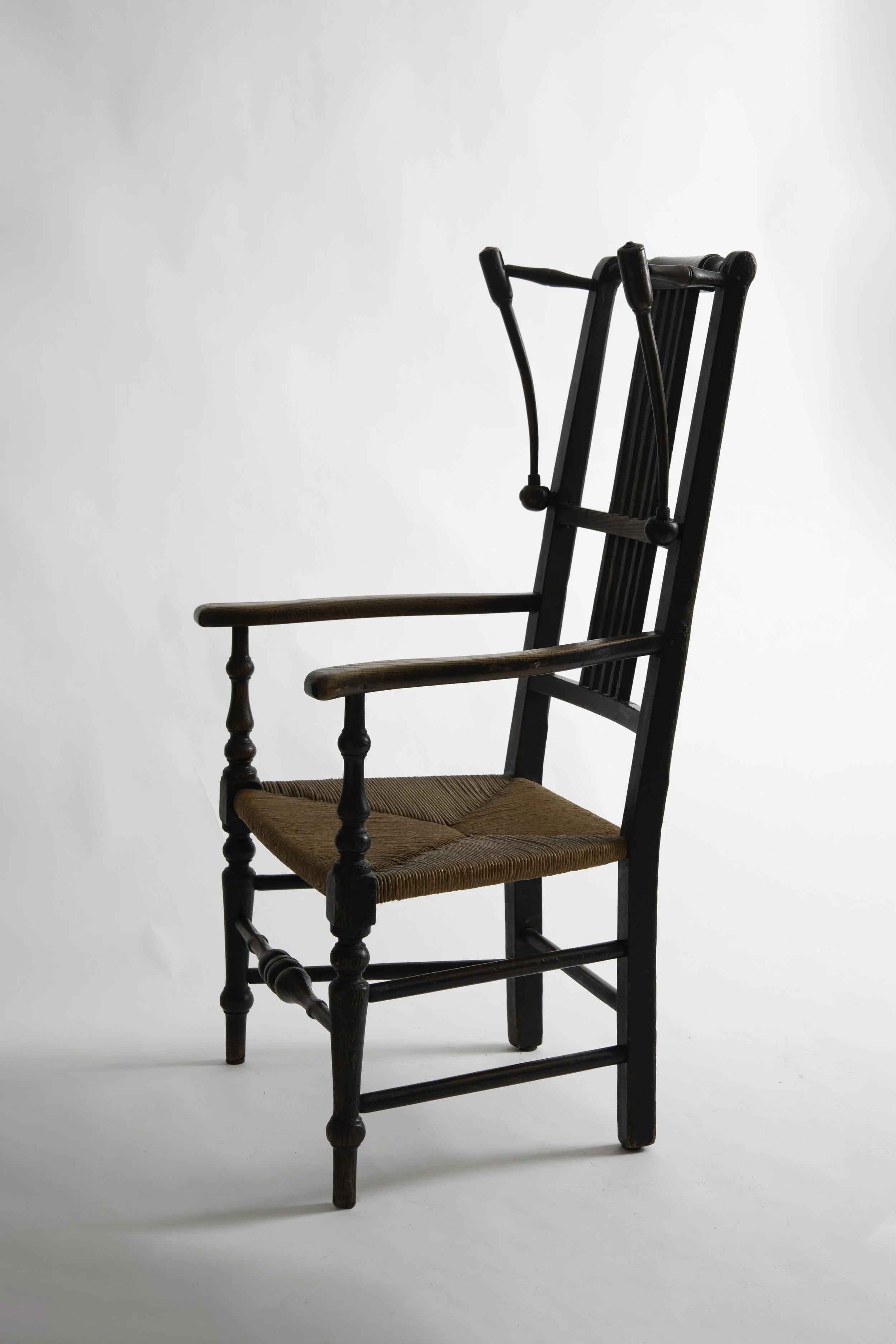 19th Century English Arts & Crafts Oak Armchair Three Quarter View