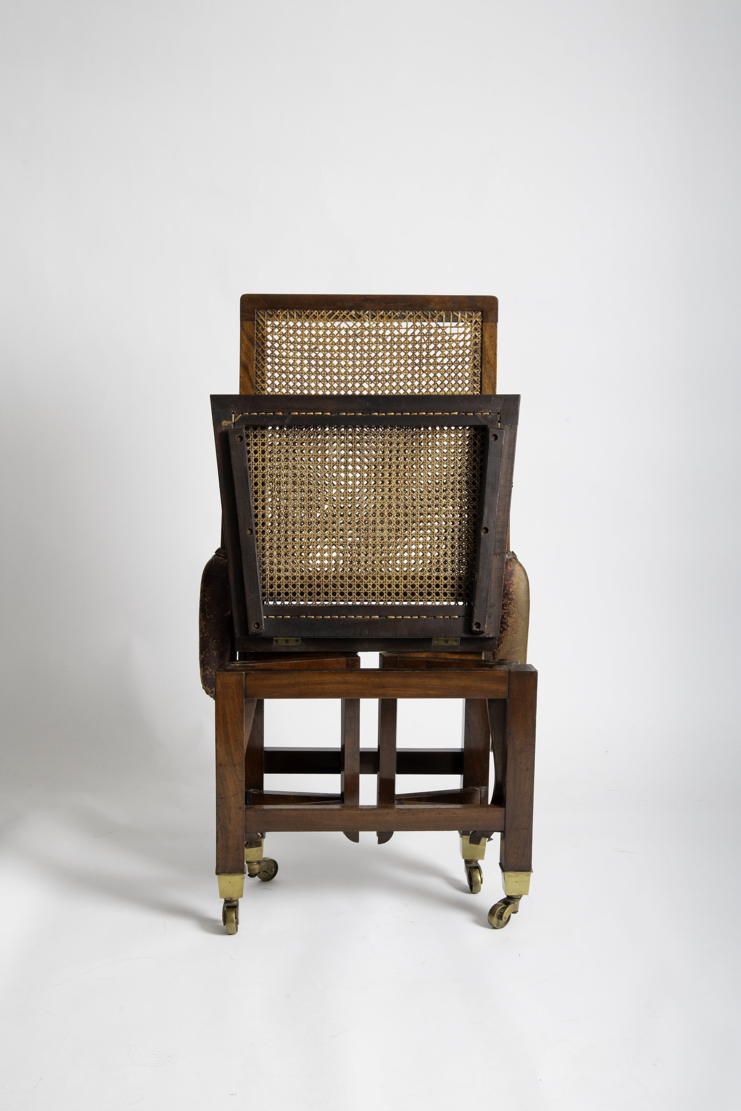 Johnstone & Jeanes campaign armchair partially collapsed, viewed from the rear