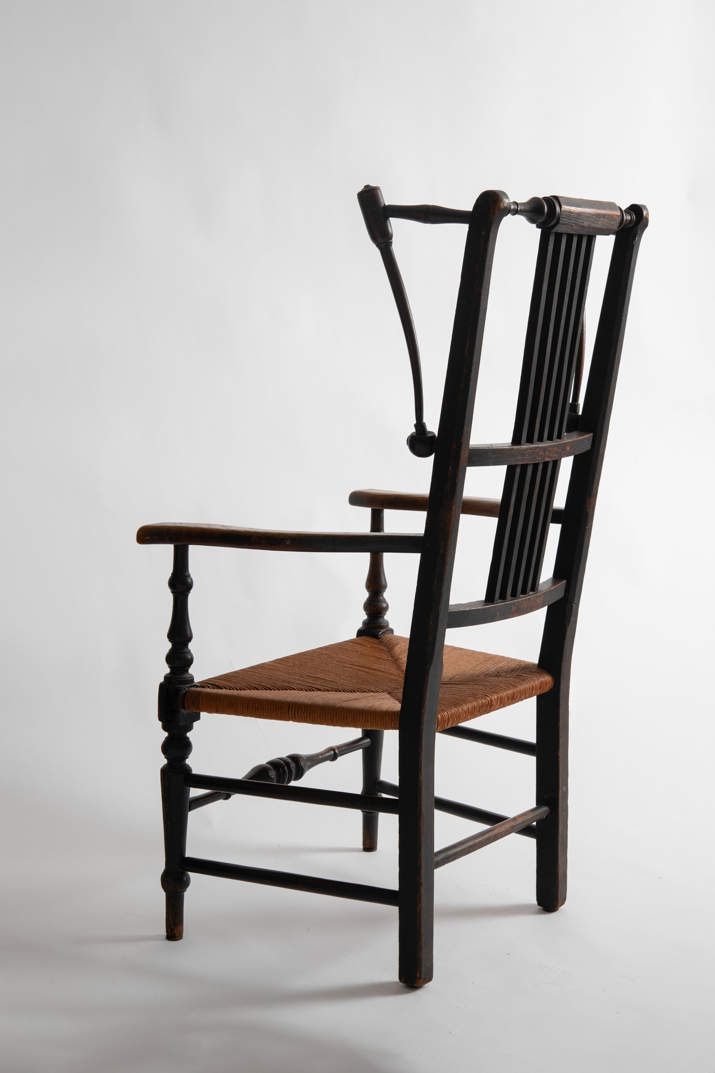 19th Century English Arts & Crafts Oak Armchair Side View