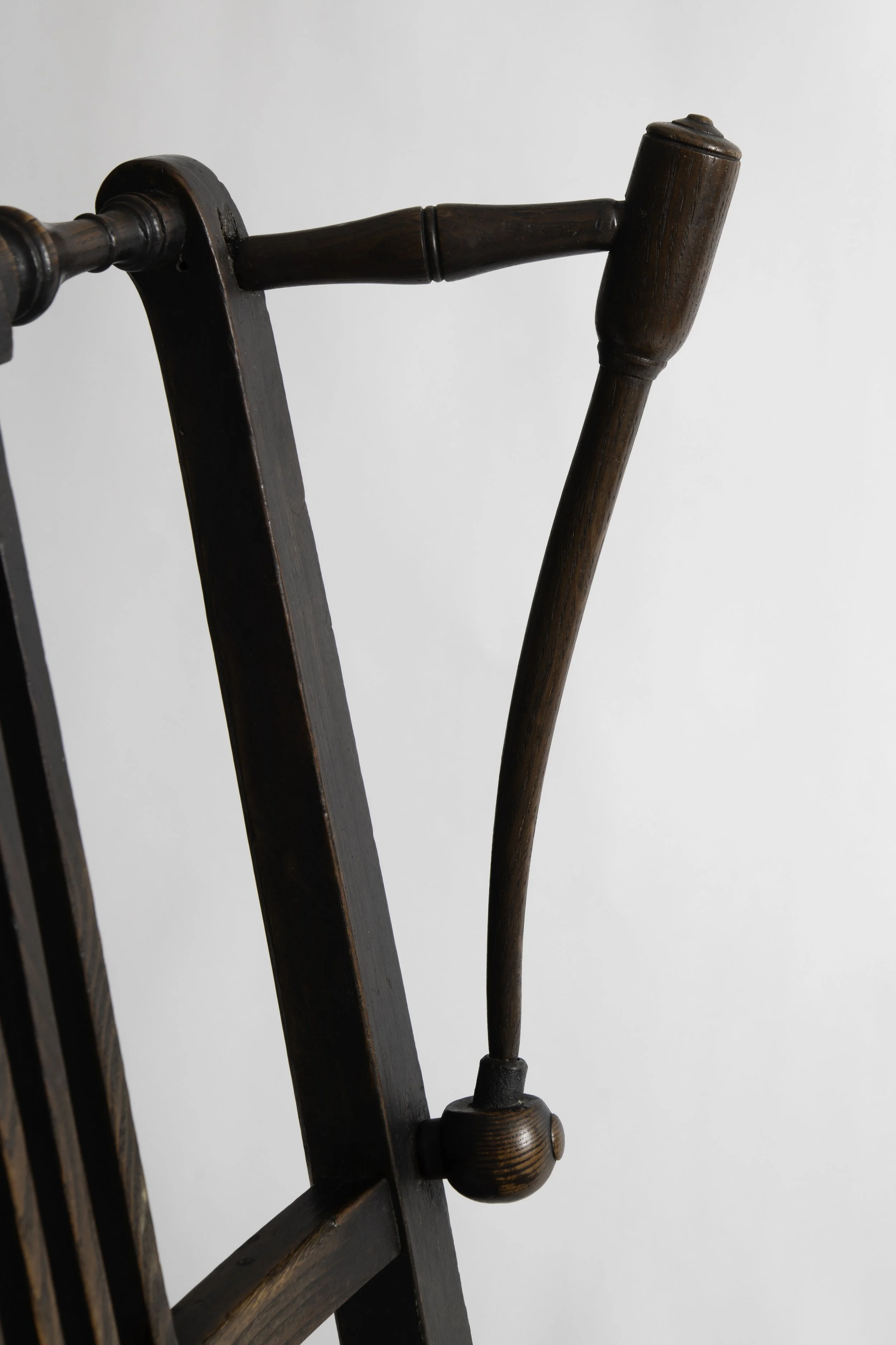 English Arts & Crafts Oak Armchair Back Detail