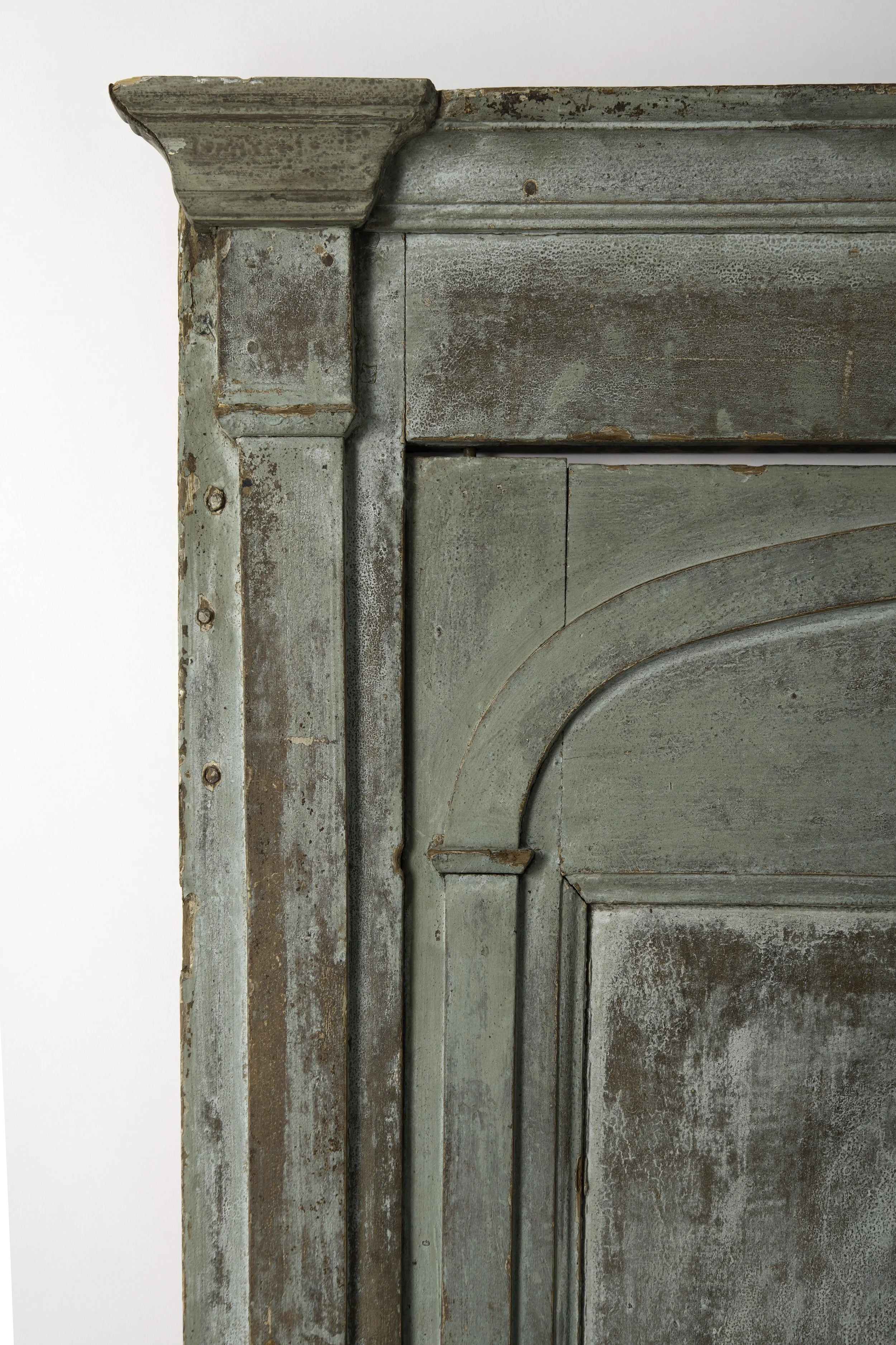18th century New England cupboard opening retaining original paint
