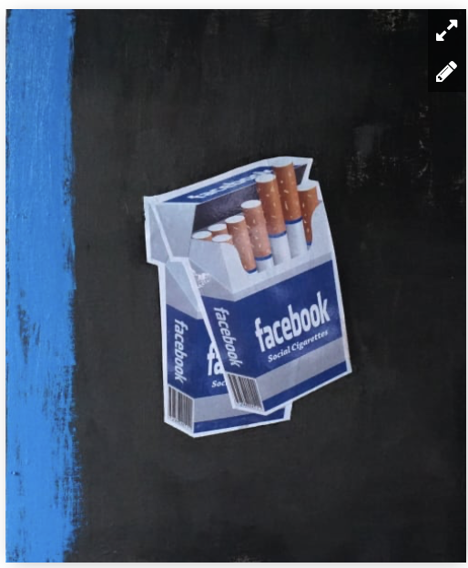 MiMMixed Media Study — Facebook Social No 2  - 24 X 20 X 1.5"