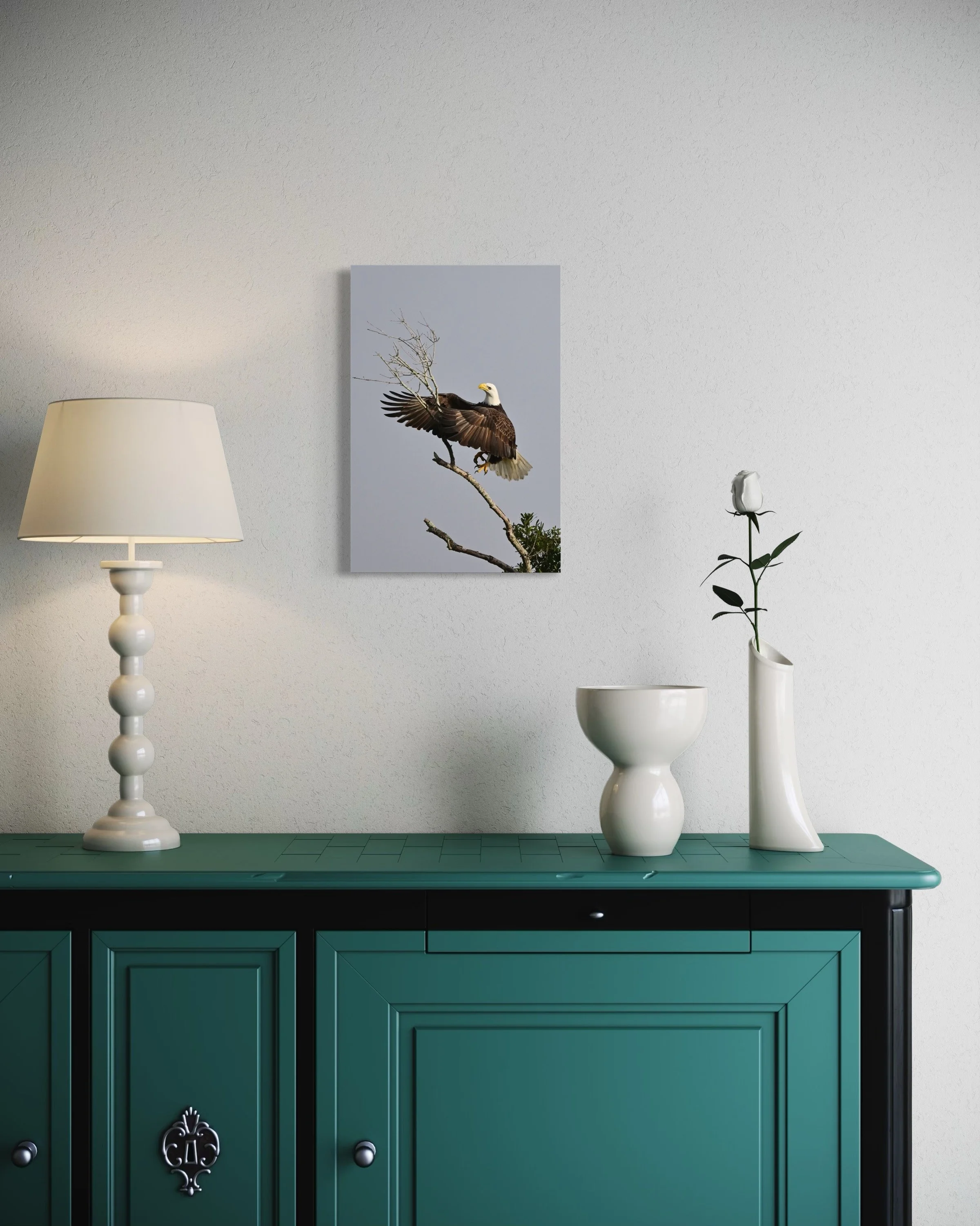 eagle ready to break off a large branch