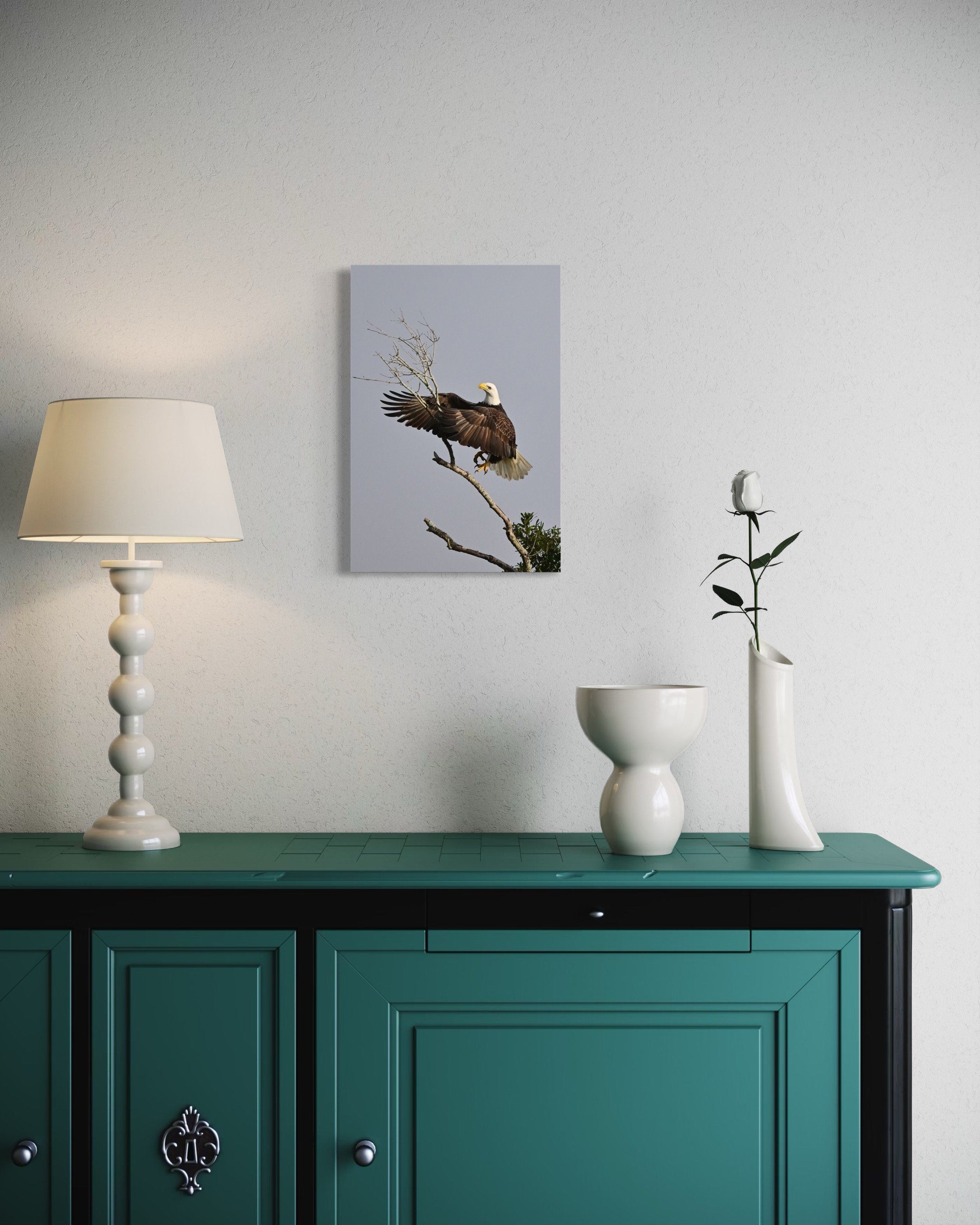 eagle ready to break off a large branch