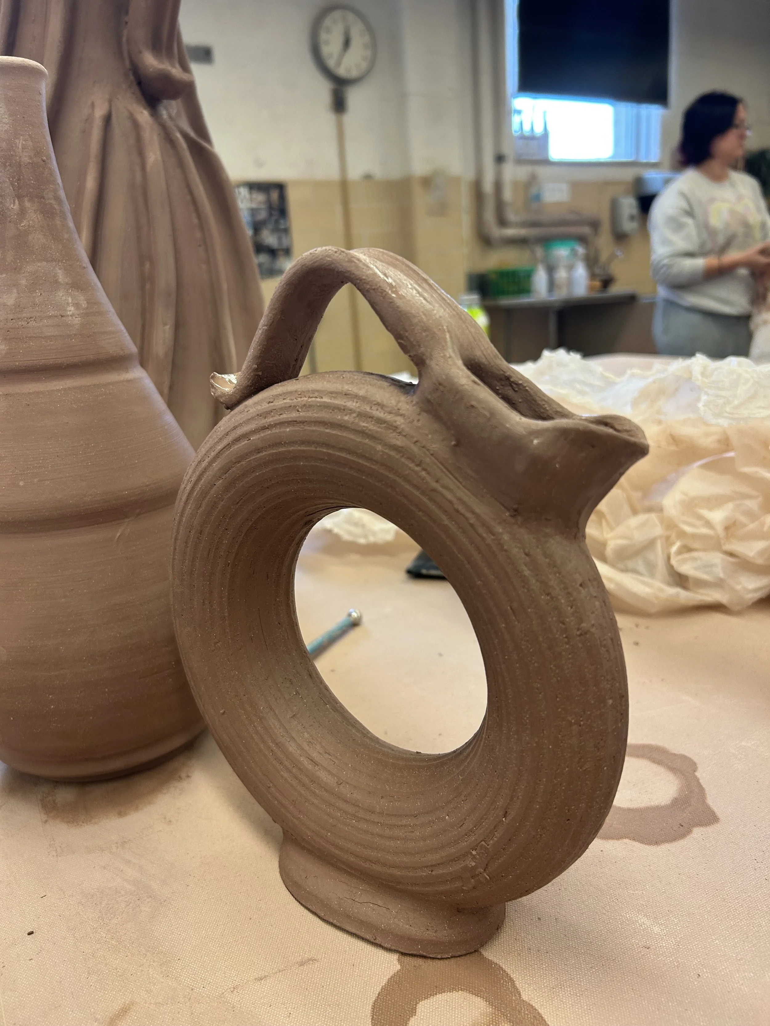 unfinished thrown/hand built