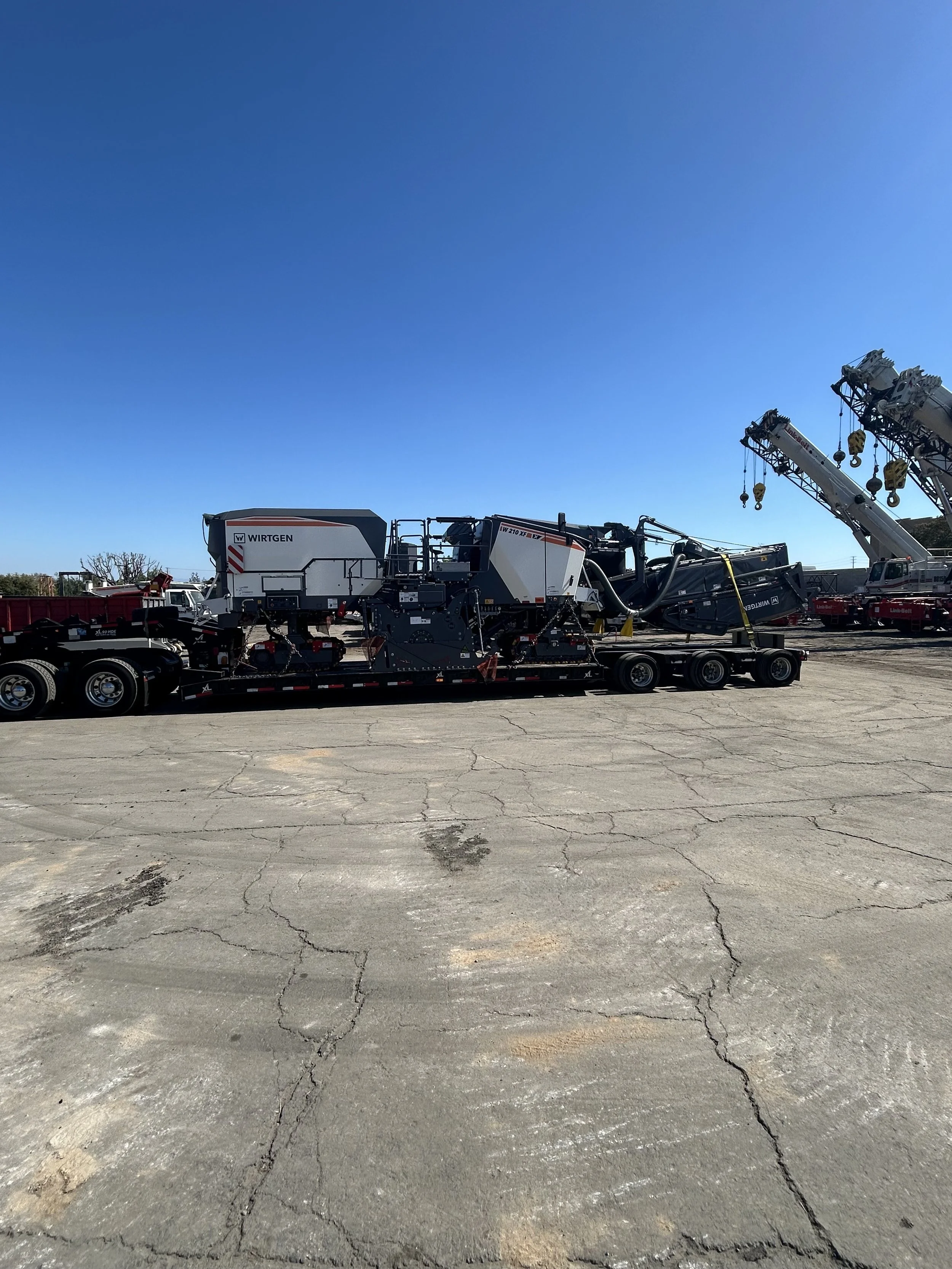 Transporting a Wirtgen W 210 XF from Ontario to Tracy, California
