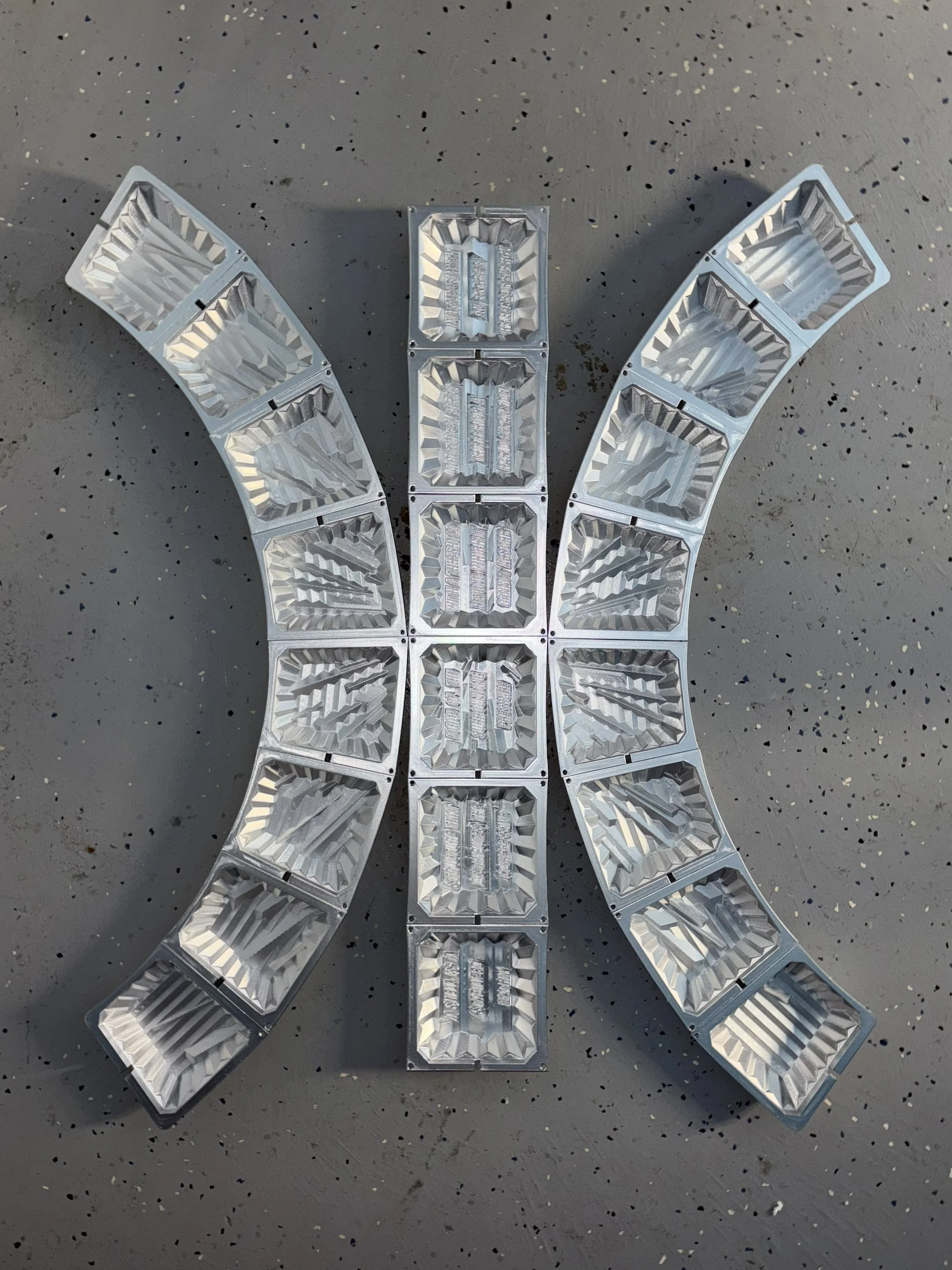 The chrome-effect interior cells were painted then fitted with a rim of RGB LEDs.