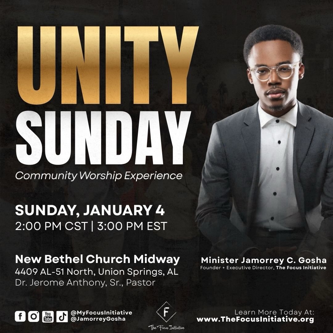 📣 #SHARE: Bullock &amp; Barbour County! We&rsquo;re excited to share that UNITY SUNDAY is on the way!

✨ Join us on Sunday, January 4 as we gather for a powerful Community Worship Experience and close out our Seven Days of Prayer together. Churches,