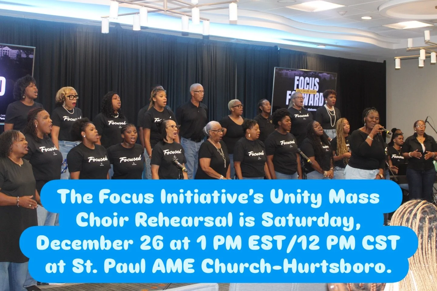 🎶 CALLING ALL SINGERS: The Unity Mass Choir is back and we are READY to lift the roof again!

🎤 Join us for Unity Mass Choir Rehearsal this Saturday, December 27 at 12:00 PM CST / 1:00 PM EST at St. Paul AME Church in Hurtsboro 🙌🏽

🔥 The band is