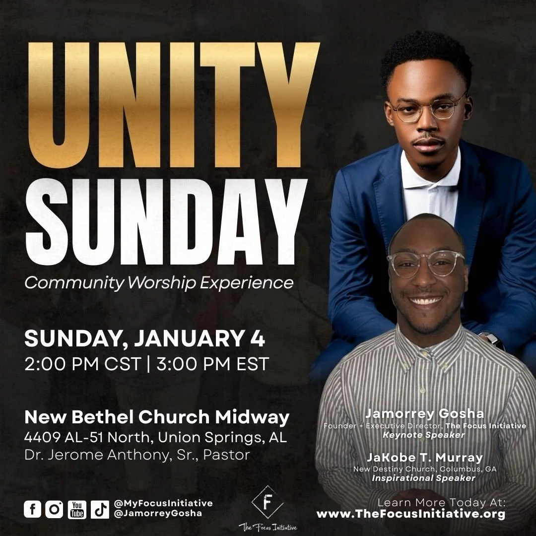 📣 Bullock &amp; Barbour County&hellip; the countdown is on!

✈️ We are excited to begin the very first Sunday of 2026 in unity with FOCUS Barbour-Bullock County at Unity Sunday.

🙌 UNITY SUNDAY is a powerful Community Worship Experience where local