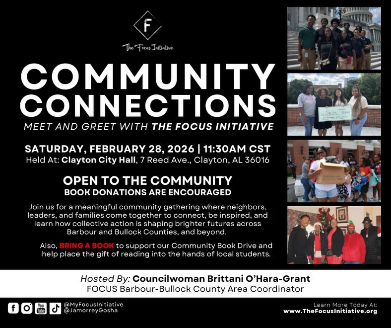 ✨ SAVE THE DATE: You&rsquo;re invited to Community Connections, a community meet and greet with The Focus Initiative. Join us as neighbors, leaders, and families come together to connect, learn more about our work, and share in meaningful conversatio