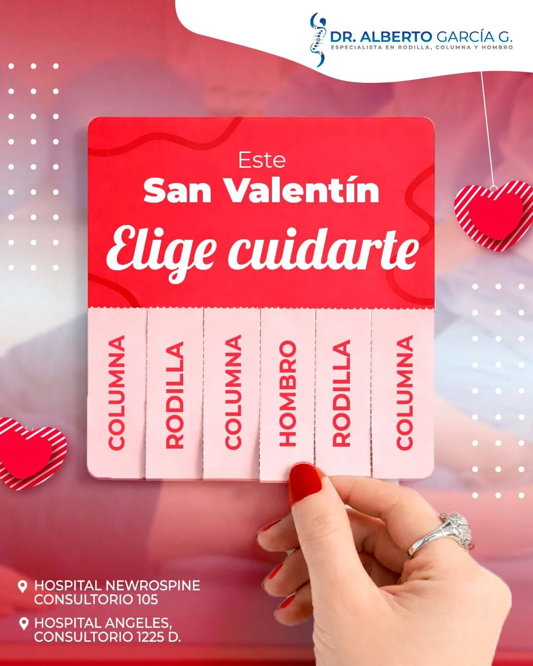 Este 14 de febrero celebra el amor m&aacute;s importante: el amor por ti 🤍

Cuidar tu columna, rodilla u hombro tambi&eacute;n es una forma de decirte me importas.
No esperes a que el dolor decida por ti. Elige cuidarte, escucha a tu cuerpo y agenda