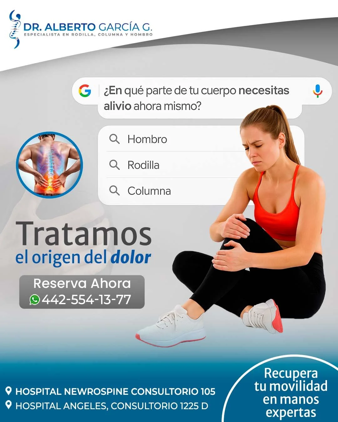 &iquest;El dolor de columna, rodilla u hombro te est&aacute; impidiendo disfrutar tus d&iacute;as? 😟 

No tienes que acostumbrarte a vivir con molestias, yo te ayudar&eacute; a recuperar tu movilidad con atenci&oacute;n experta y humana. 👨&zwj;⚕️✨

