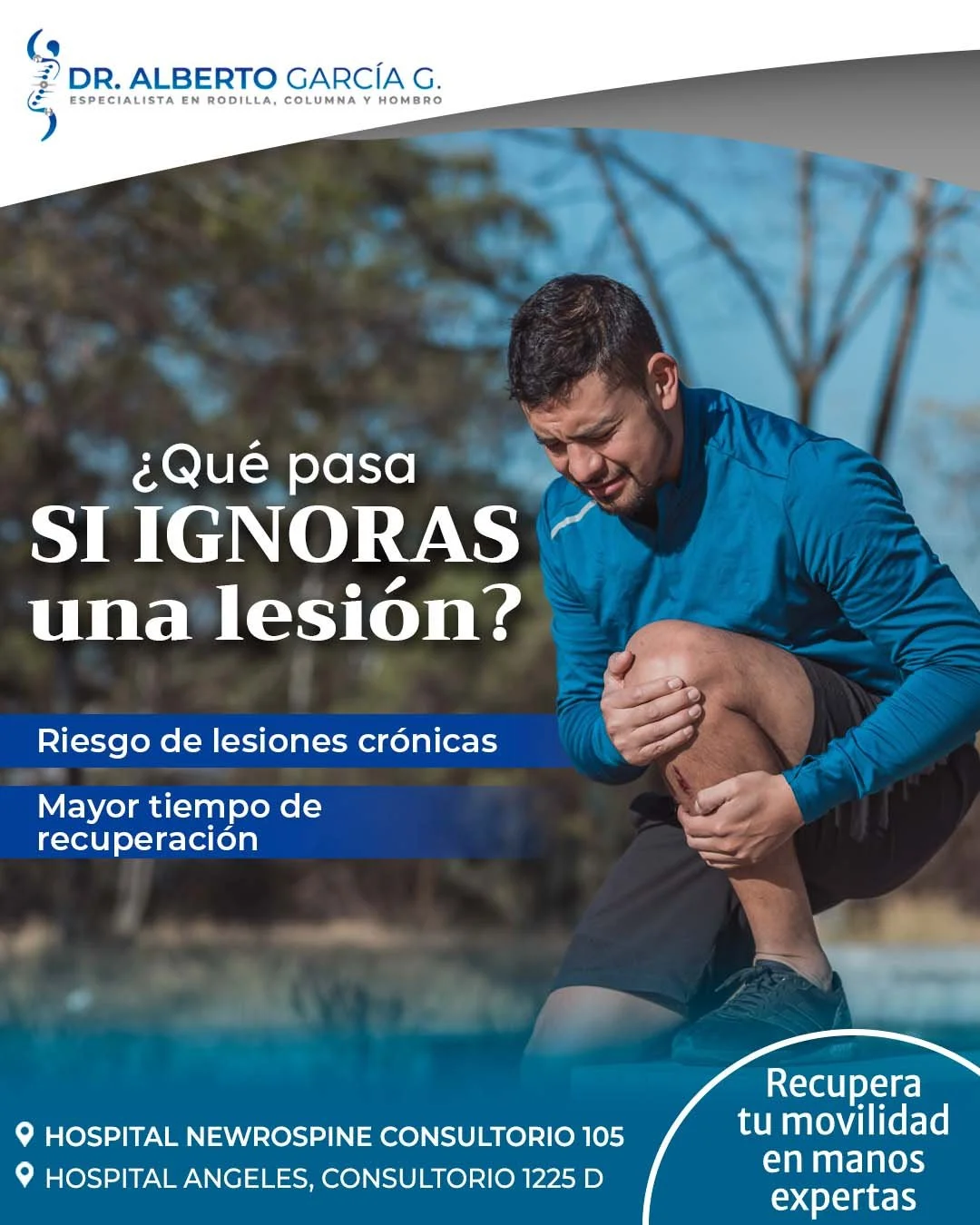 &iquest;Sab&iacute;as que ignorar una lesi&oacute;n puede traer consecuencias m&aacute;s serias de lo que imaginas? 🦵⚠️

Lo que hoy parece una molestia leve puede convertirse en una lesi&oacute;n cr&oacute;nica y alargar tu tiempo de recuperaci&oacu