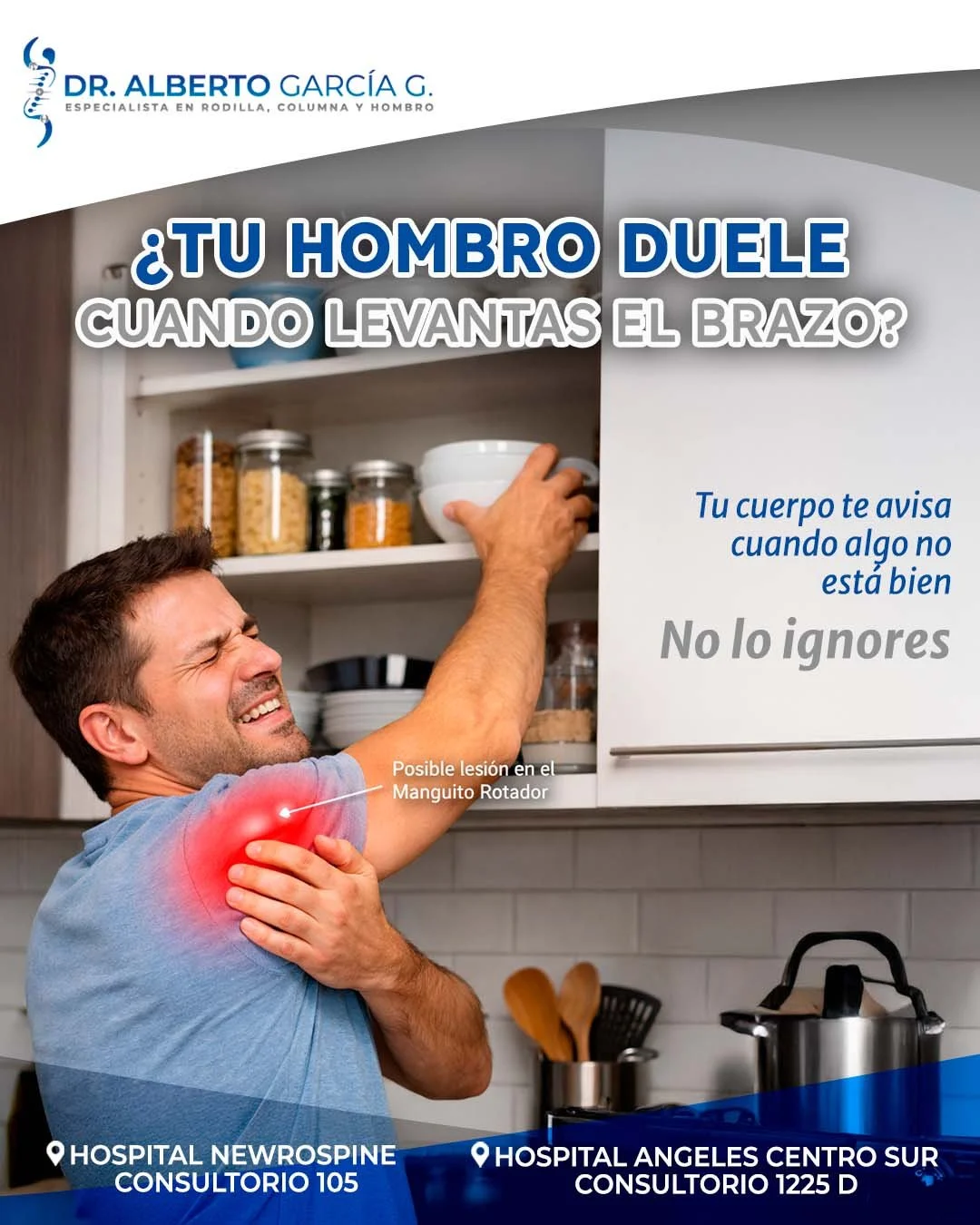 Levantar el brazo para alcanzar algo, peinarte o cargar una bolsa&hellip; cosas que antes hac&iacute;as sin pensar y hoy te generan un dolor que te detiene en seco. 😔🛑

Ese dolor al elevar el brazo es una de las se&ntilde;ales m&aacute;s comunes de
