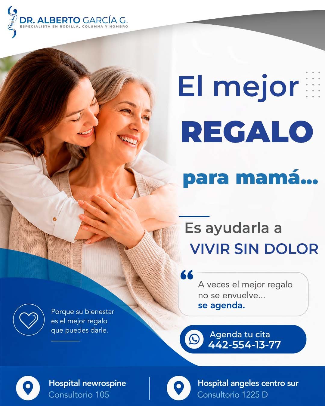 Este mes reg&aacute;lale a mam&aacute; algo que ninguna tienda puede darte: la posibilidad de volver a vivir sin dolor. 💐❤️

Cu&aacute;ntas veces la hemos visto aguantar molestias sin quejarse, porque as&iacute; son las mam&aacute;s&hellip; siempre 