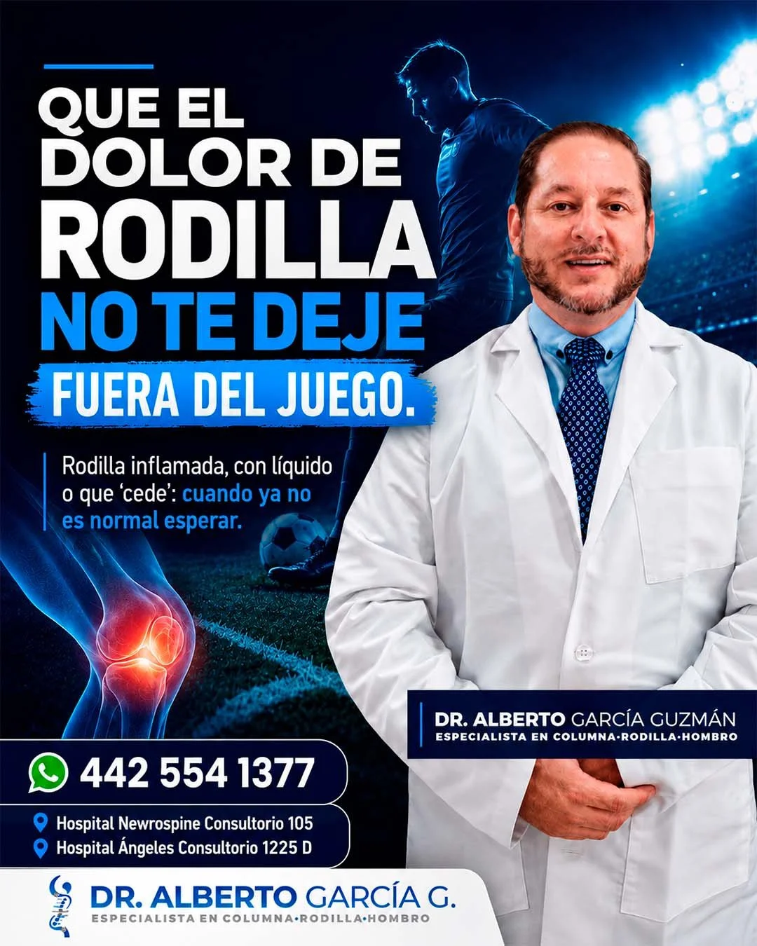 Un d&iacute;a empez&oacute; como una peque&ntilde;a molestia en la rodilla&hellip; 🦵⚽

Primero dol&iacute;a al caminar, despu&eacute;s al subir escaleras y poco a poco comenz&oacute; a limitar su d&iacute;a. 😣

Pens&oacute; que con reposo se iba a 