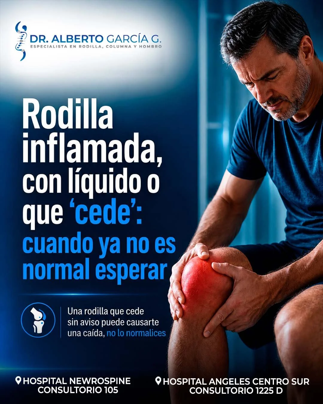 Una rodilla inflamada no siempre es &ldquo;algo normal&rdquo; ni algo que debas dejar pasar. 🦵⚠️

Cuando hay l&iacute;quido, dolor o sensaci&oacute;n de que la rodilla &ldquo;cede&rdquo;, tu cuerpo puede estar avisando que algo necesita revisi&oacut