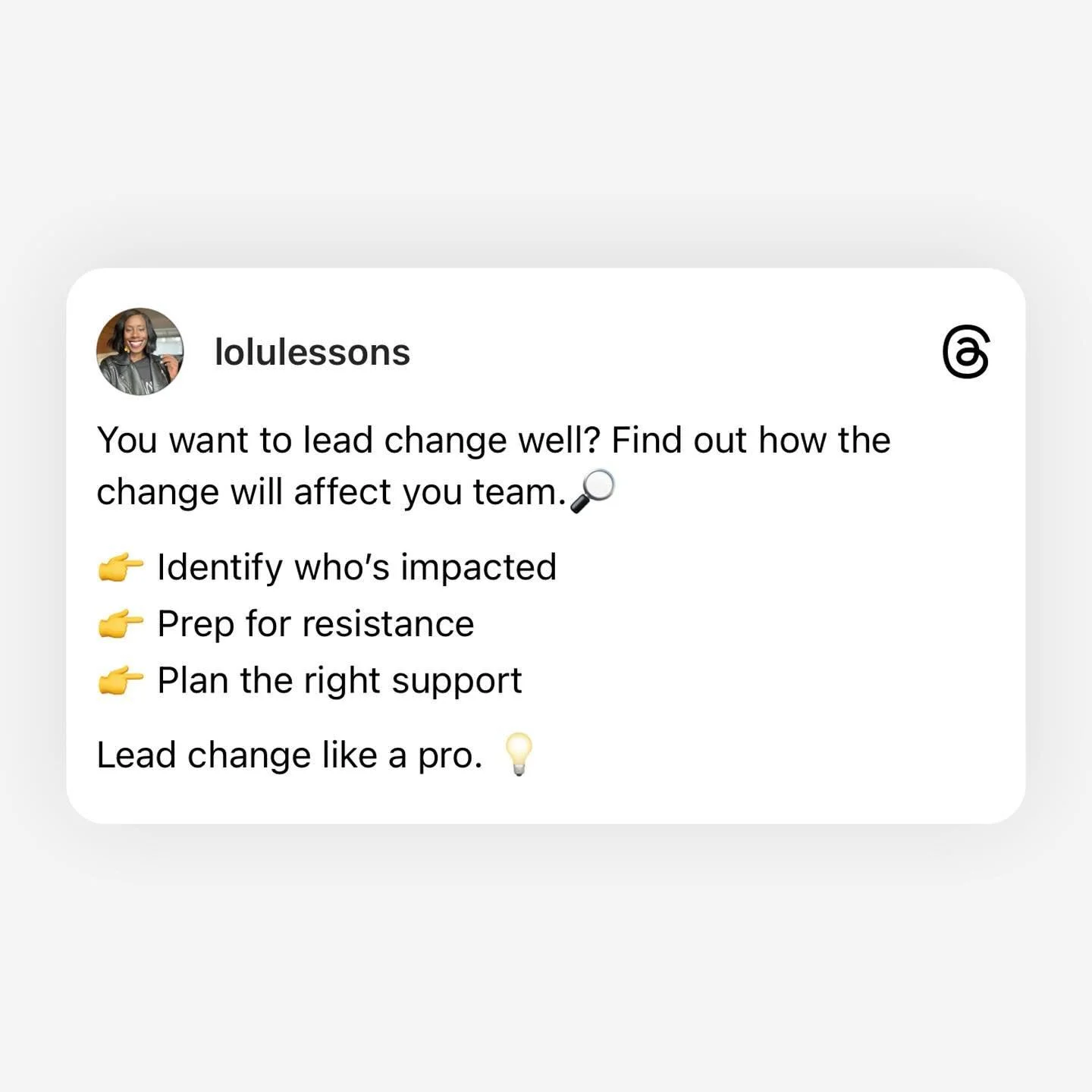 To get the best results, support your team well✨

#lolulessons #changemanagement #leadership