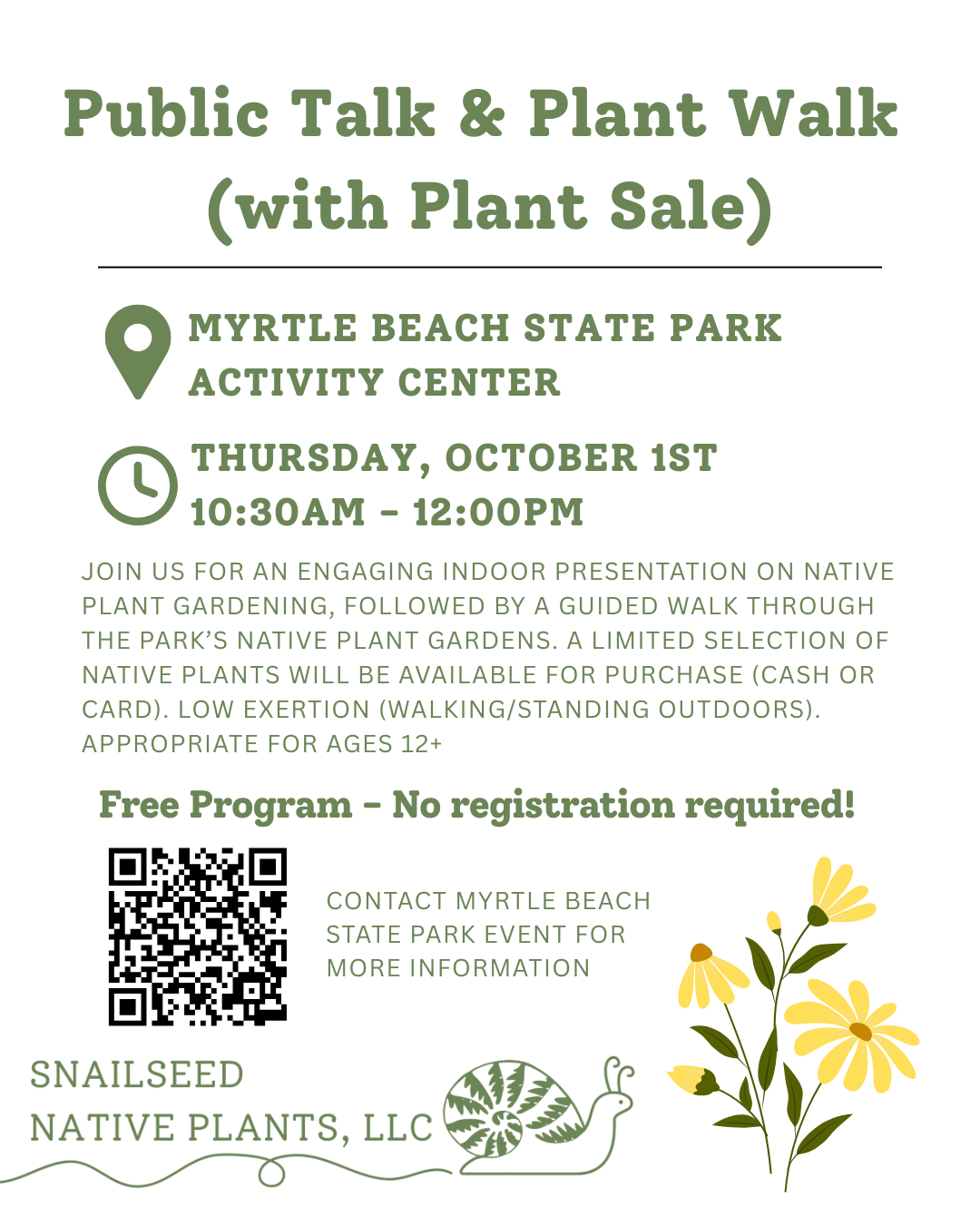 Public Presentation and Plant Sale