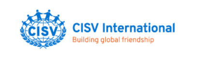 CISV International logo with blue emblem and text, and the slogan 'Building global friendship' in orange.