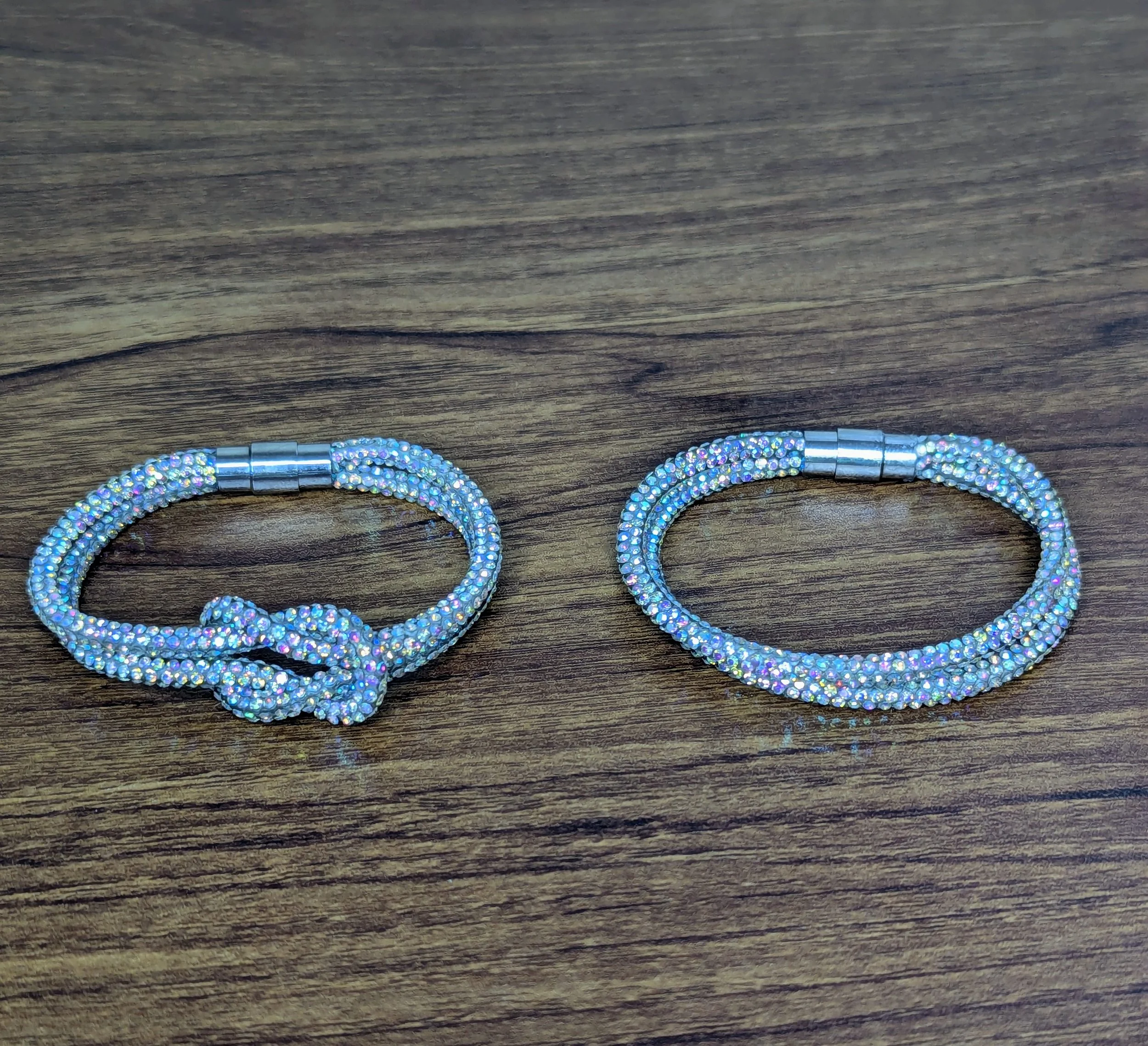 Rhinestone Knot Bracelet Set