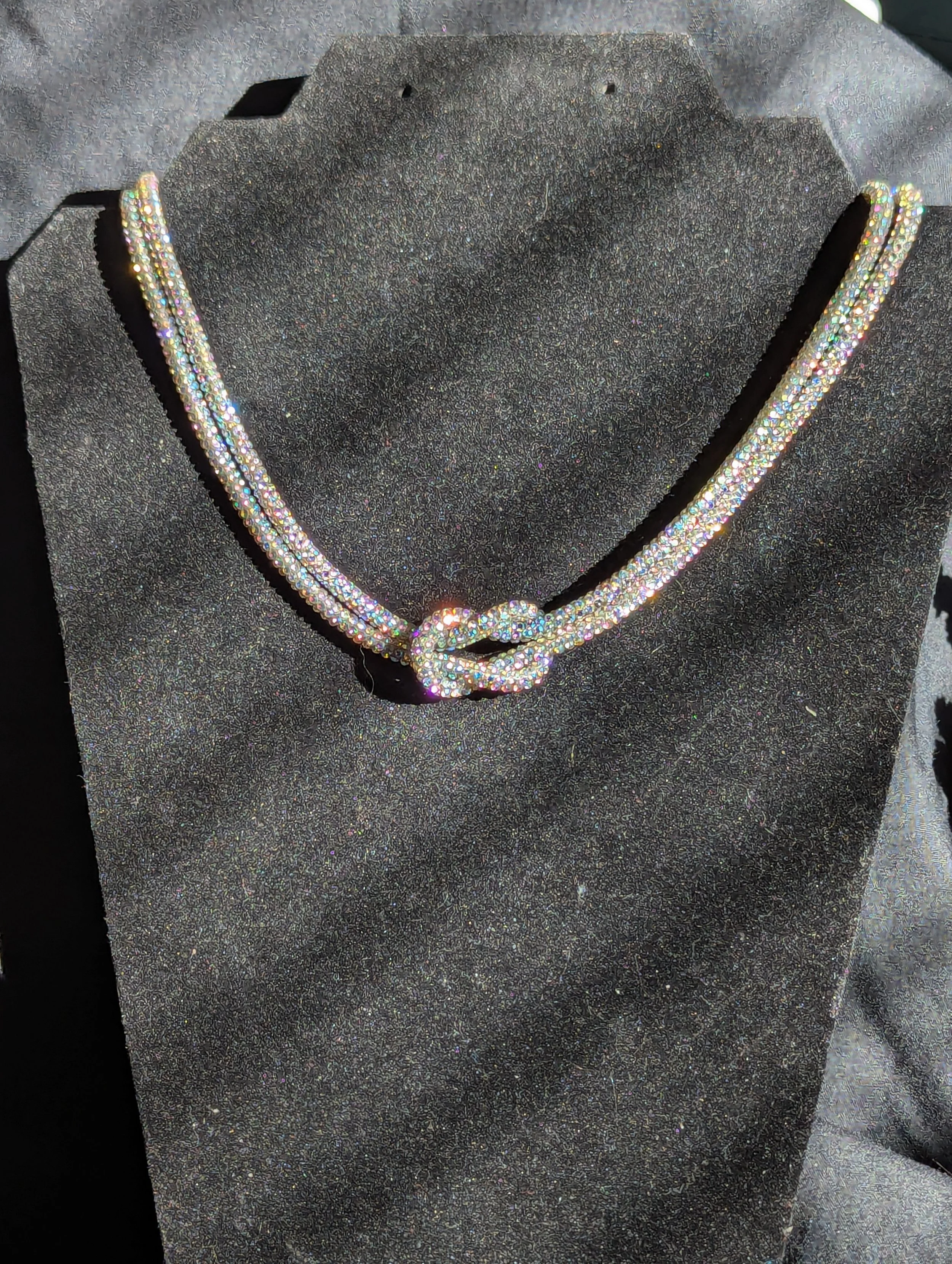 Rhinestone Knot Necklace