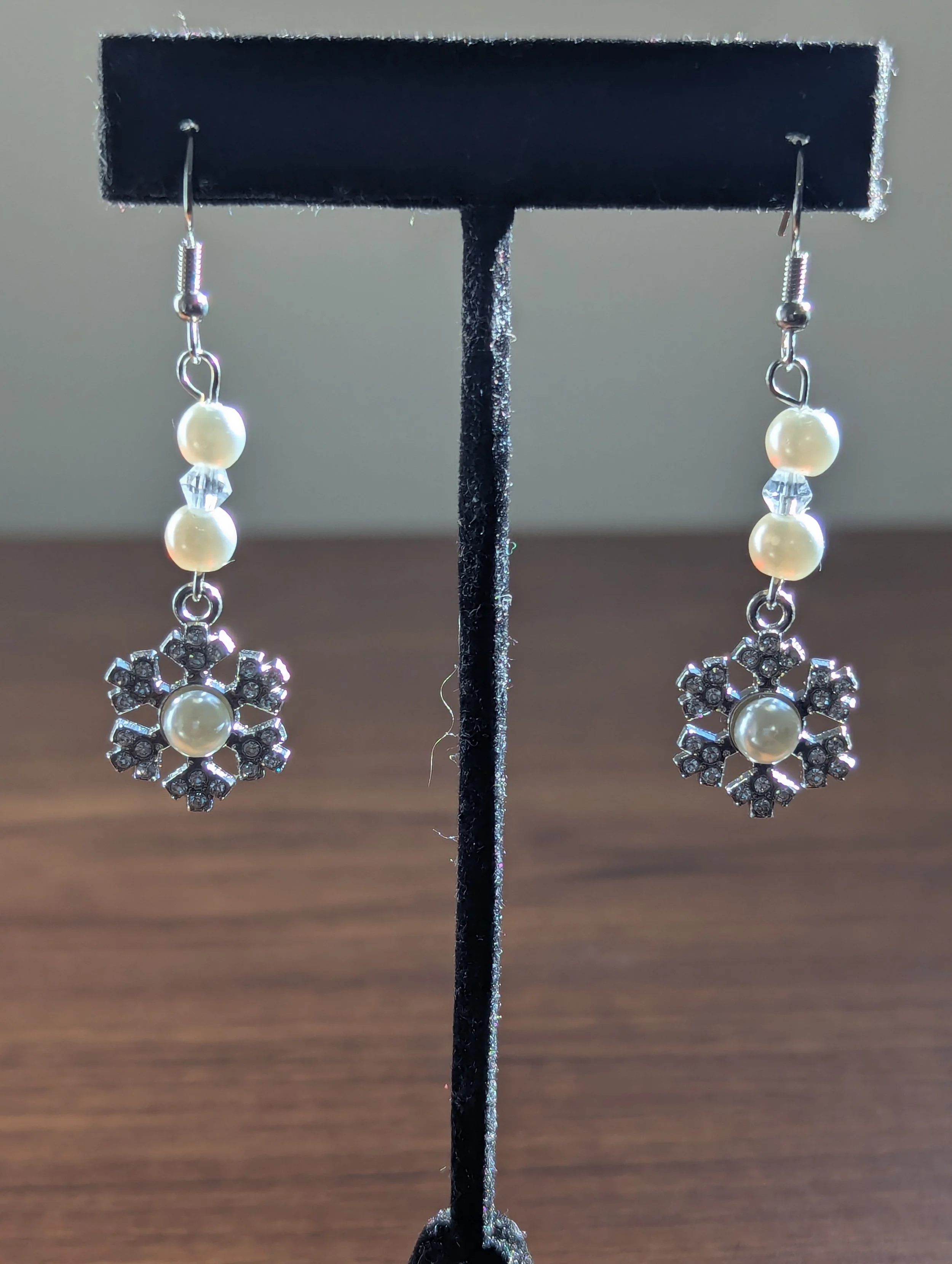 Pearl Snowflake Earrings