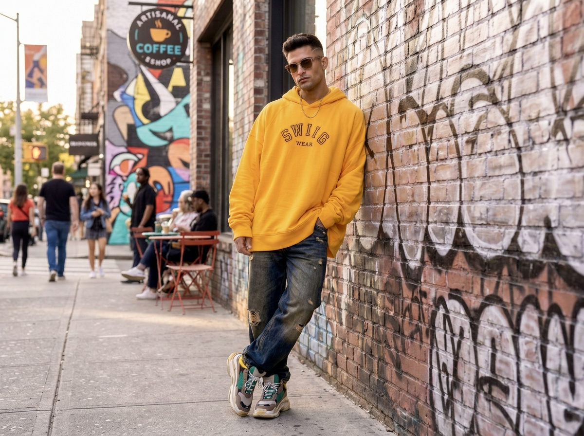 Yellow Oversized Hoodie