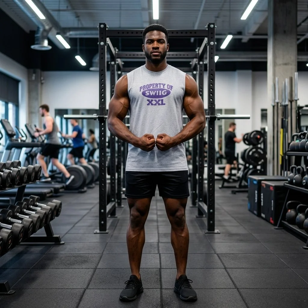 Medium SWIIG "Property Of" Performance Muscle Tee.