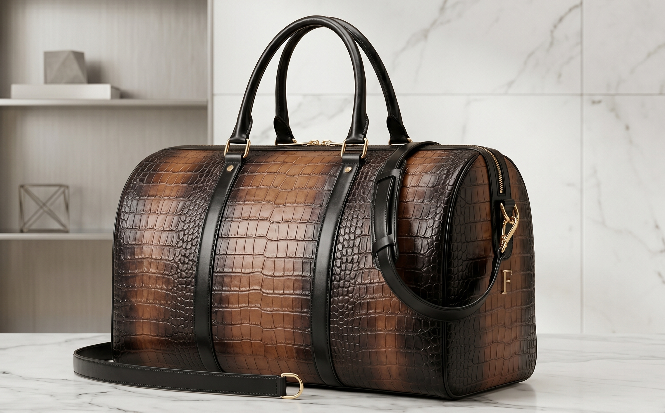 Faux Crocodile Bag