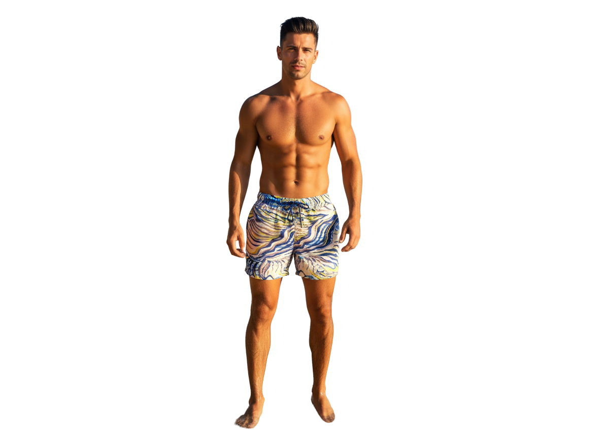 Medium Electric Blue Zebra Swim Set