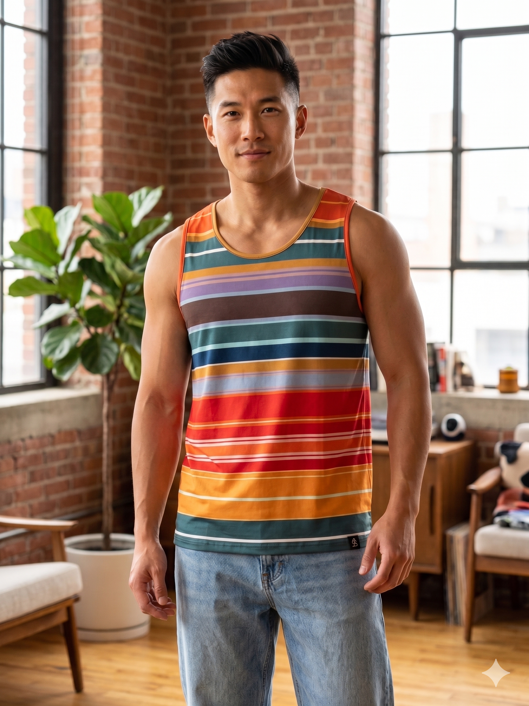 Retro Multi-color Striped Tank