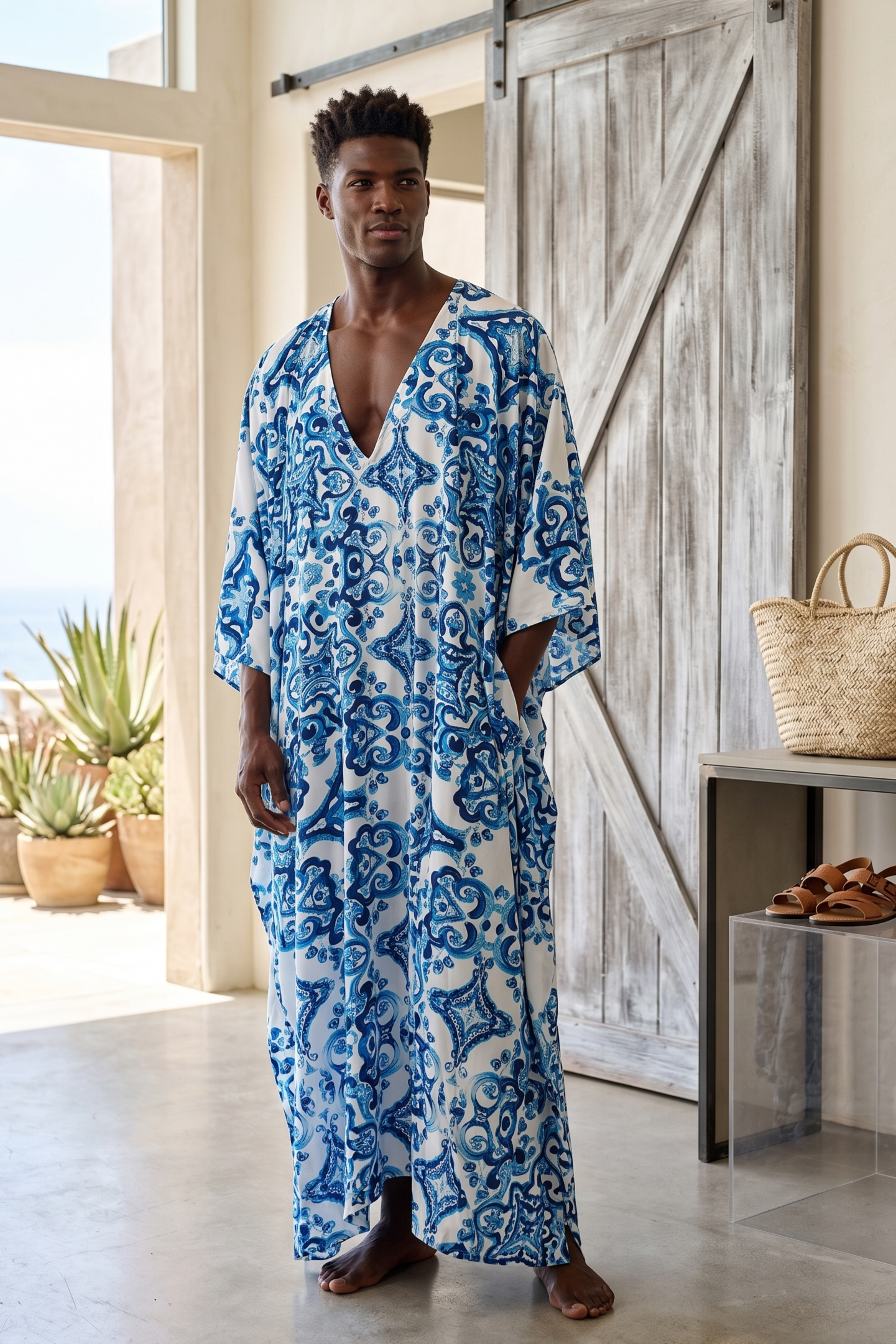 Coastal Tile Luxury Kaftan