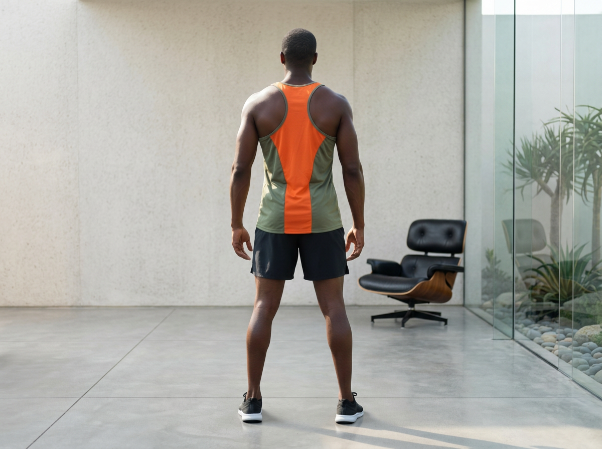 Earth-Tone Olive & Orange Tank