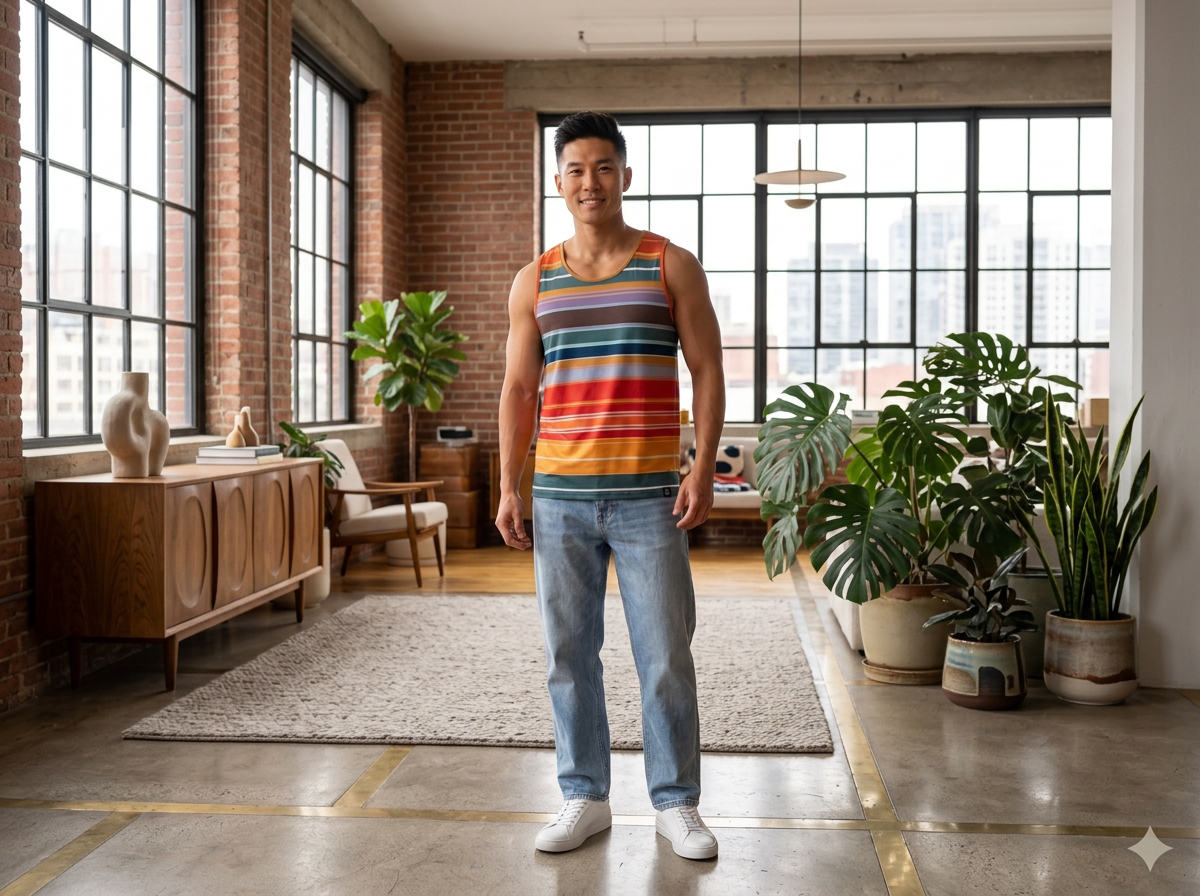 Retro Multi-color Striped Tank