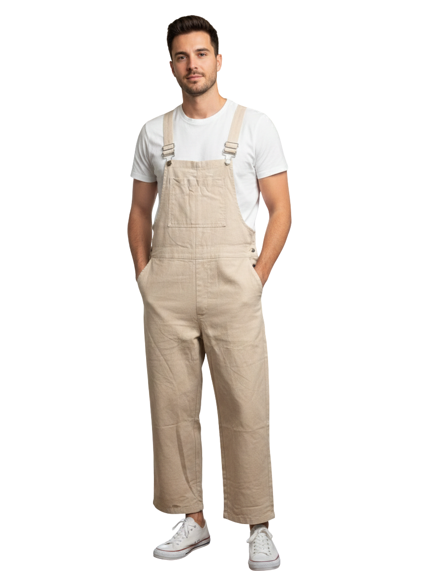 White Linen Overalls