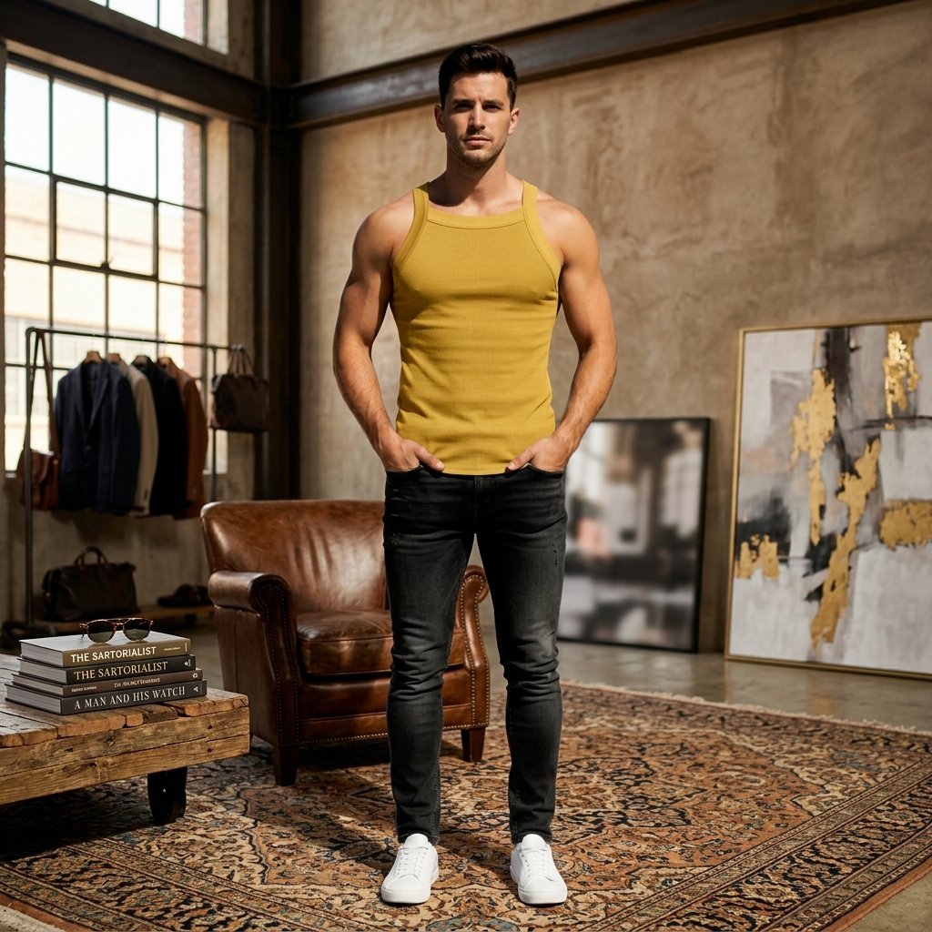 Neck Tank – Mustard Gold