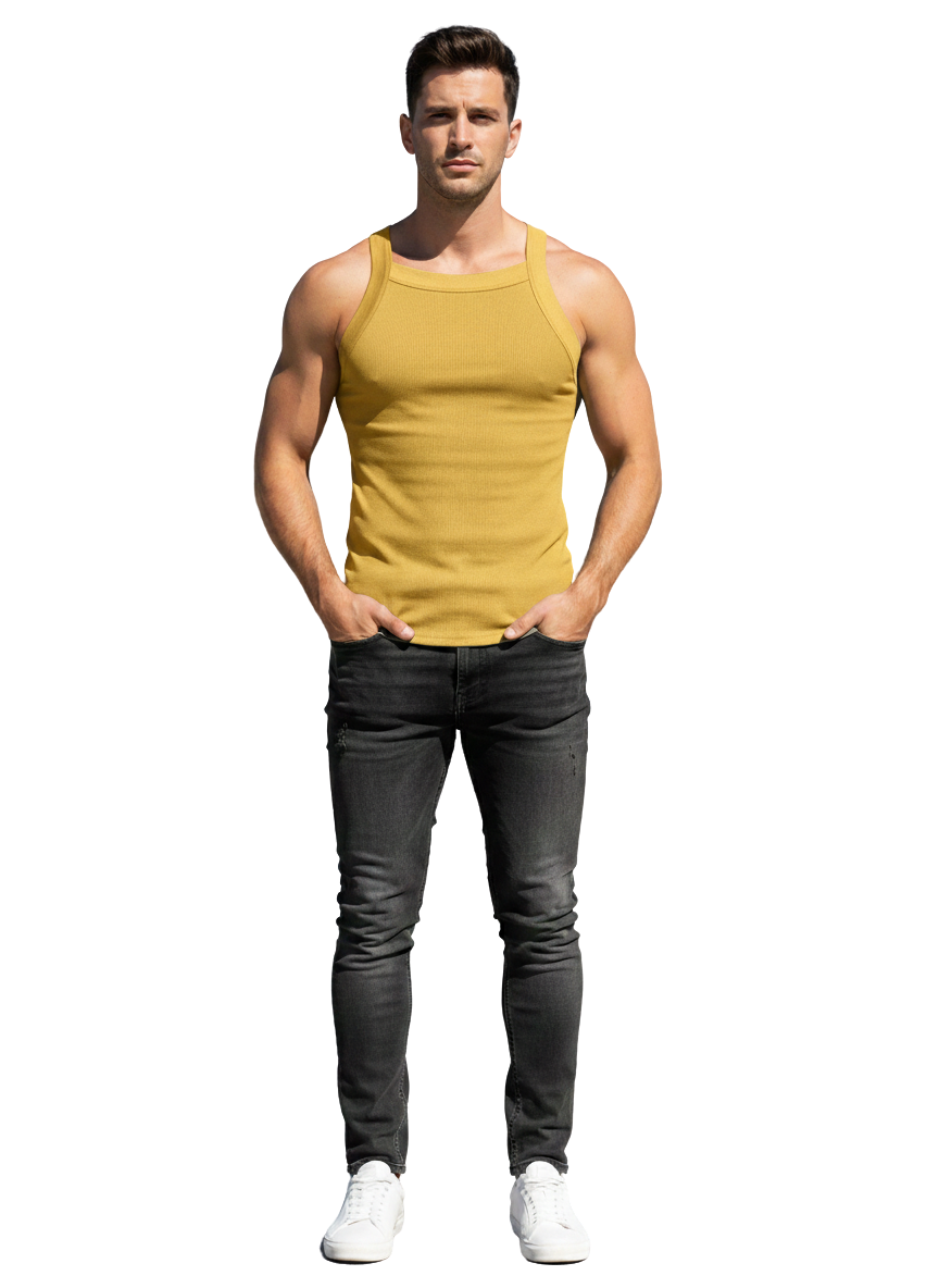 Neck Tank – Mustard Gold