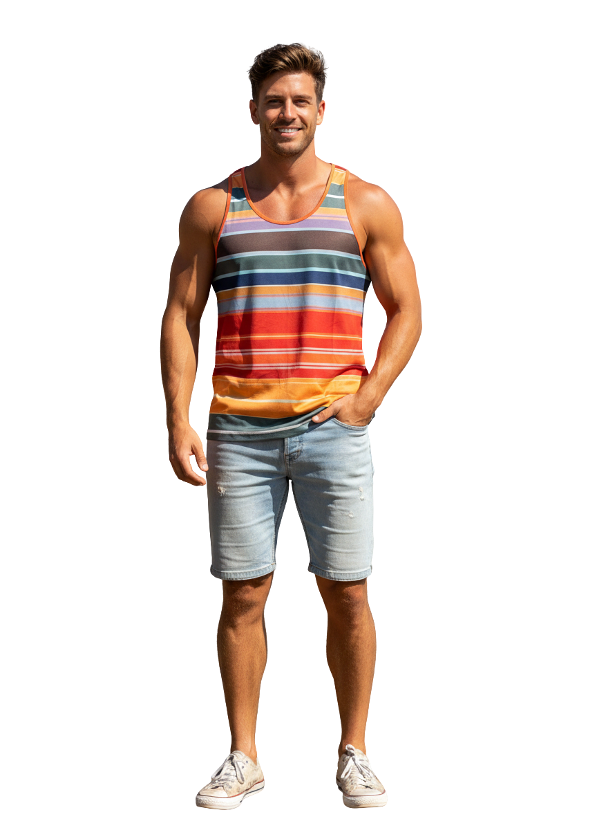 Retro Multi-color Striped Tank