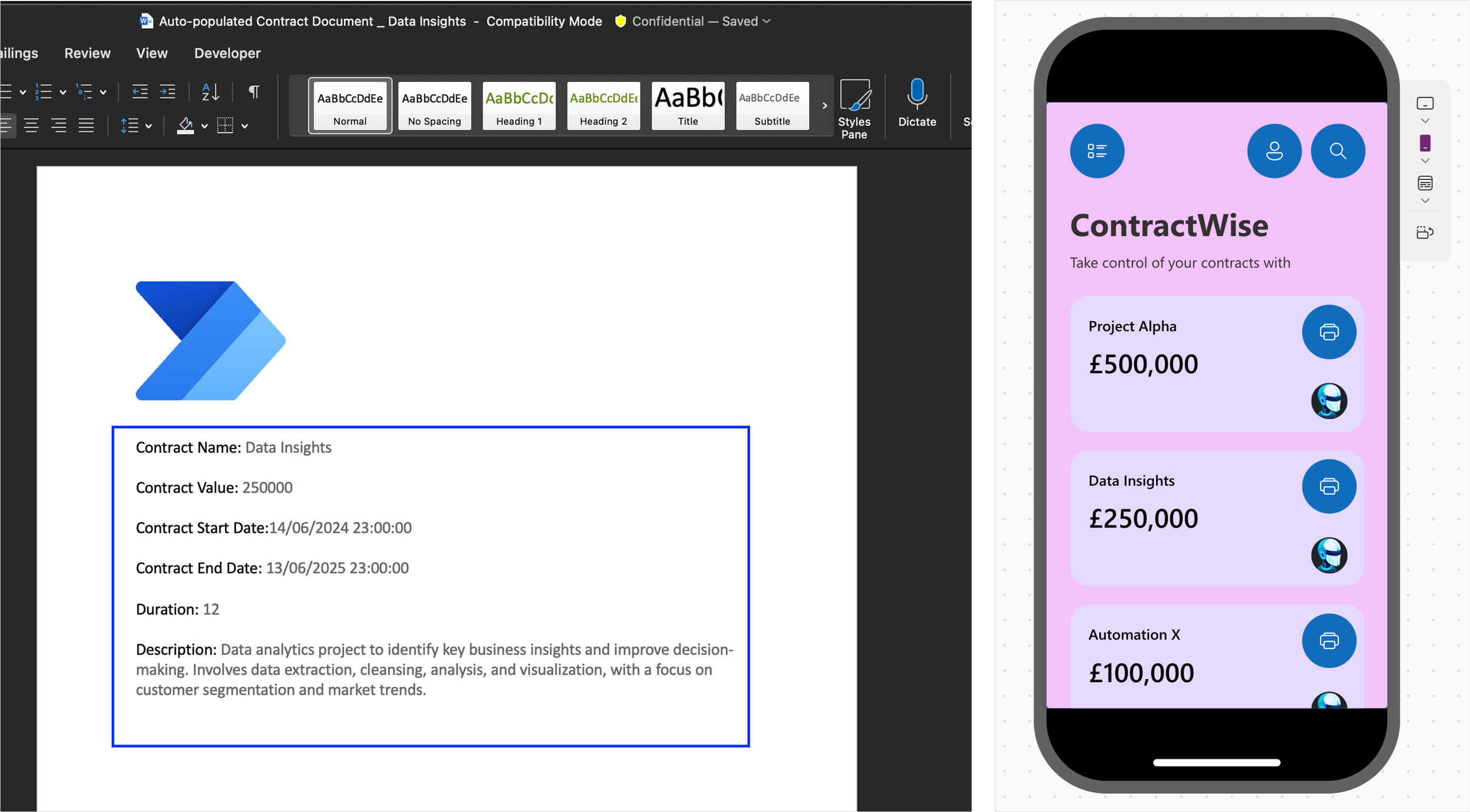 Auto-Populating Word Templates with Power Automate