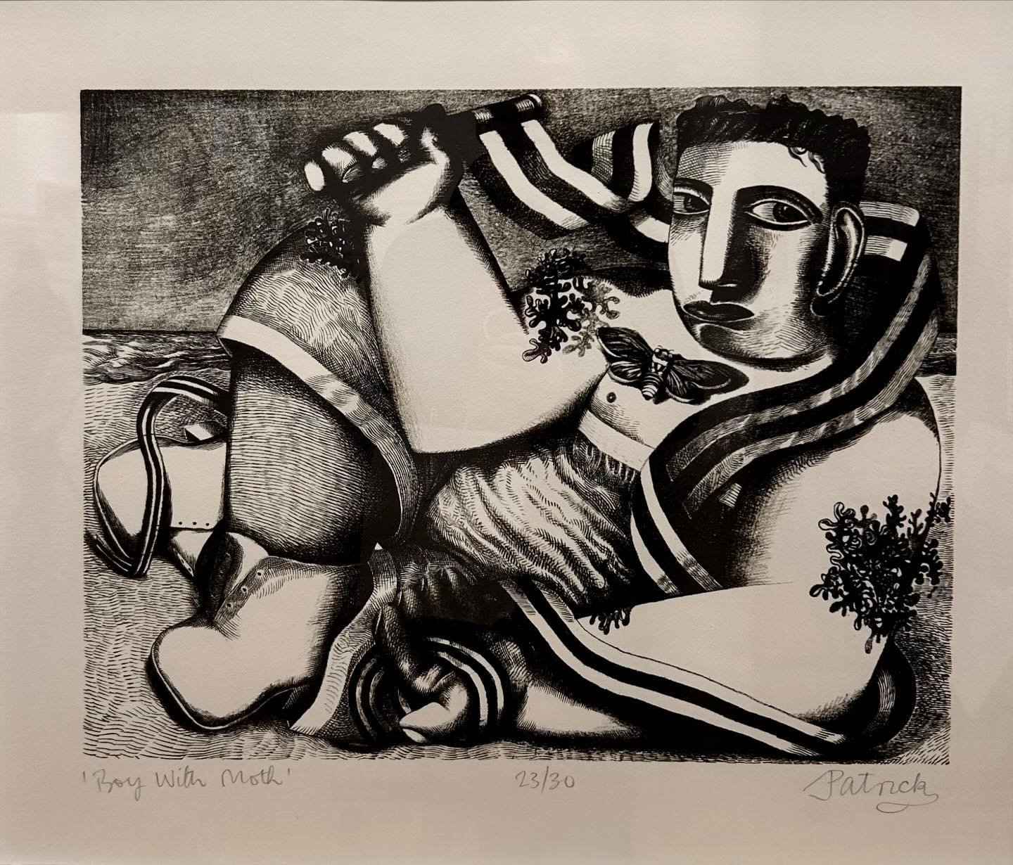 Thrilled to have been able to see this in person today @glasgowprintstudio 

Boy with moth 1994 by John Byrne (1940-2023) who was born in Paisley. He was a revered artist, playwright and theatre designer. He studied at Glasgow School of Art from 1958