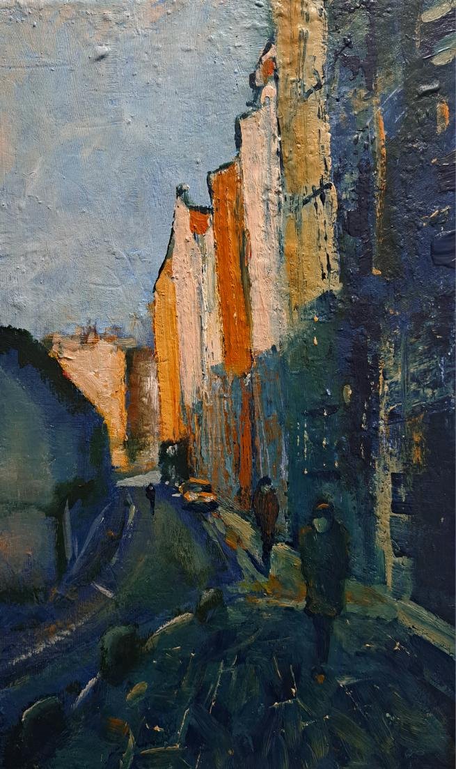 Shore Place, Leith 15x35cm Acrylic on canvas