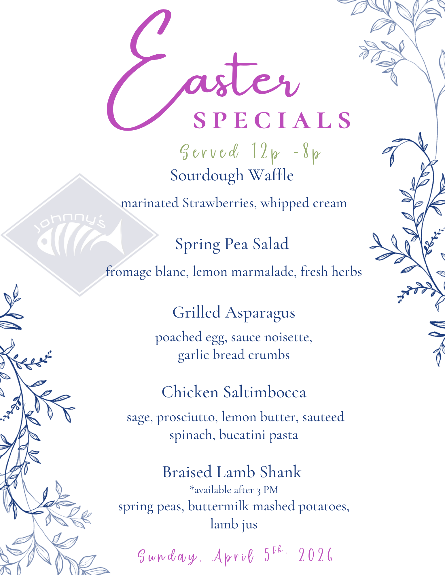 Easter Menu