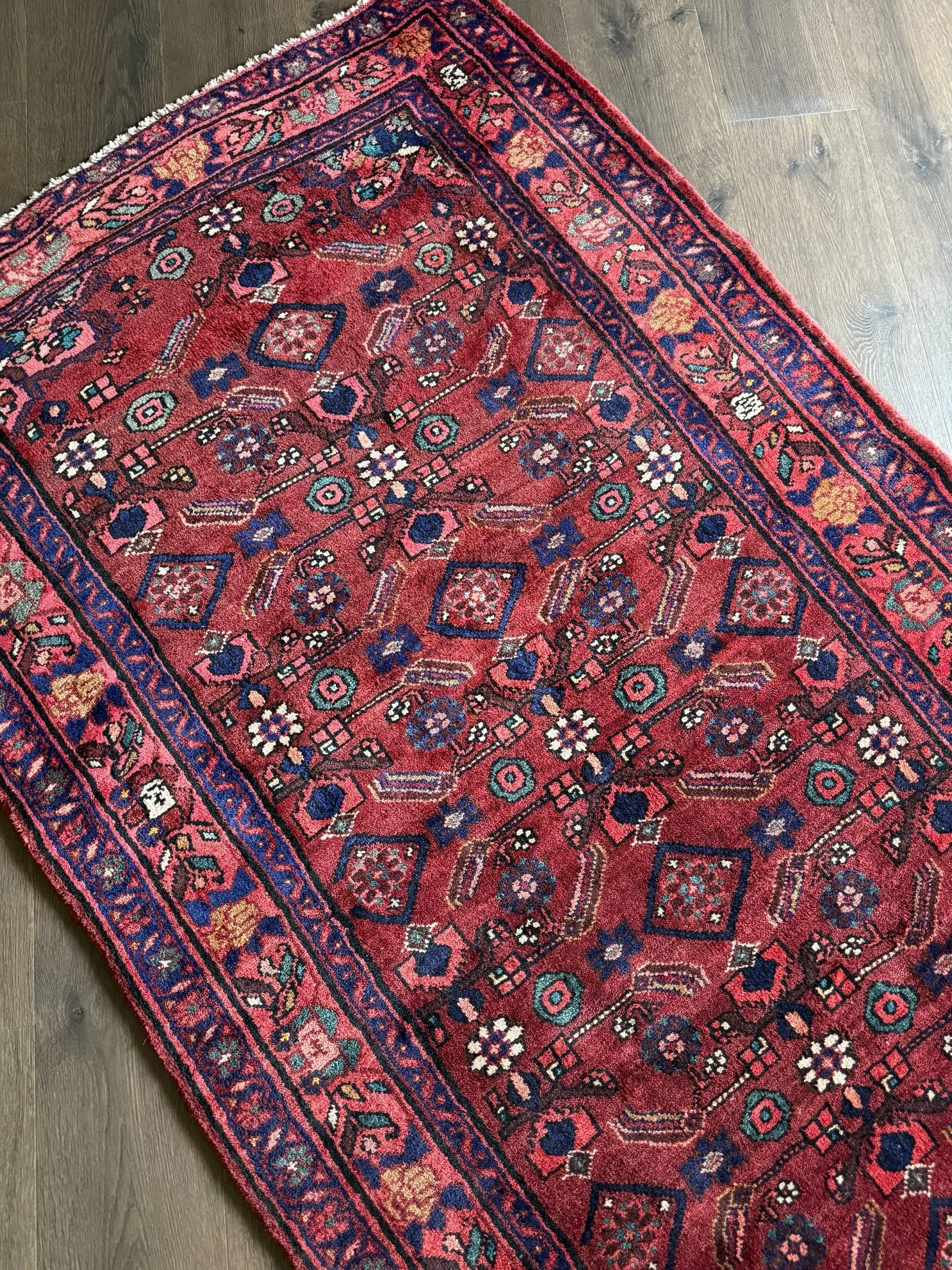 Vintage 3'10" x 13'5" Persian Wool Runner Rug