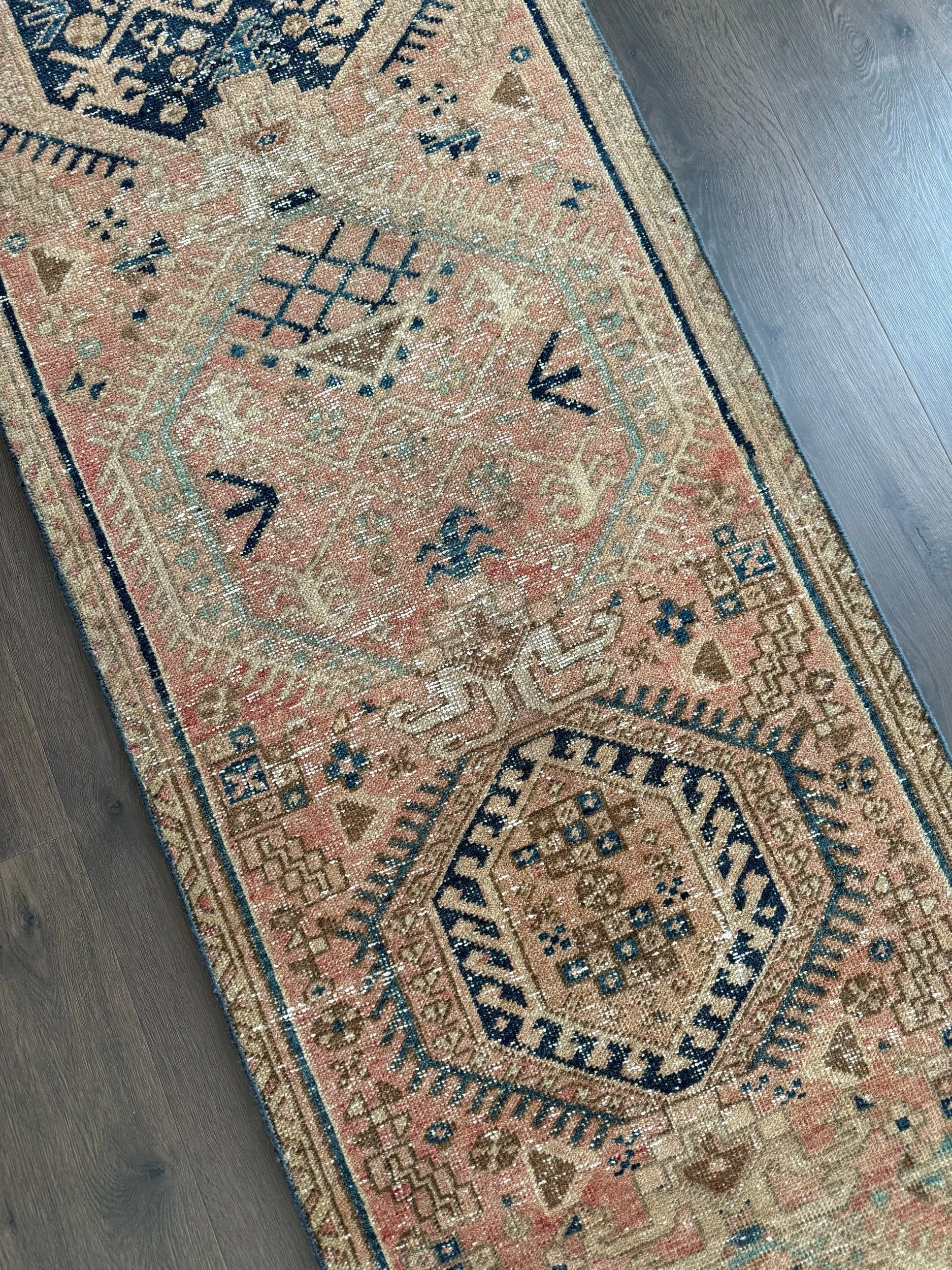 Vintage 2'5" x 10' Narrow Karaja Persian Wool Runner