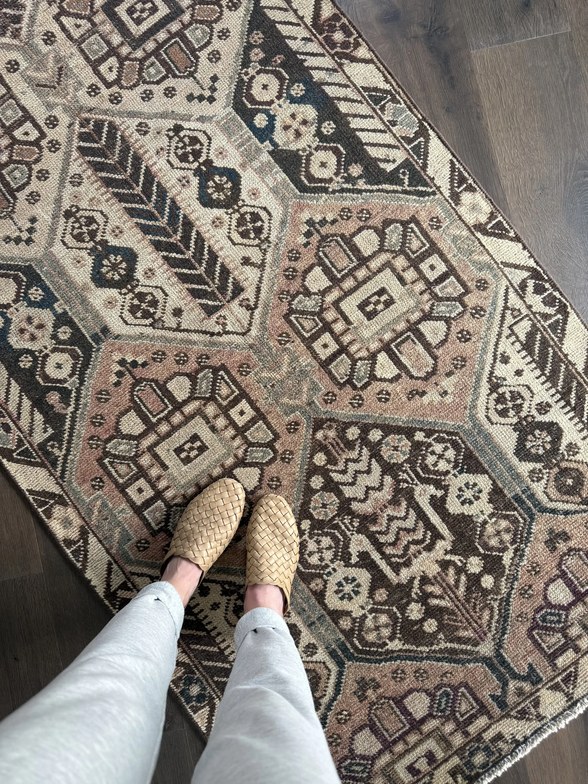 Vintage 3’4” x 9’9” Peacock Persian Wool Runner Rug
